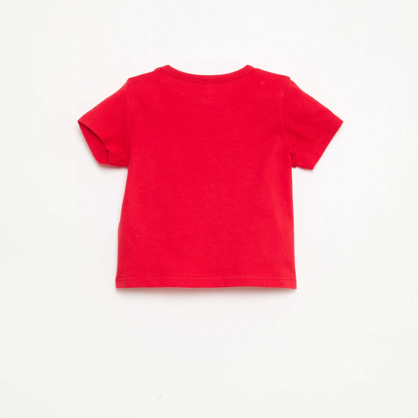 Camiseta de manga corta en punto de algodón ROJO