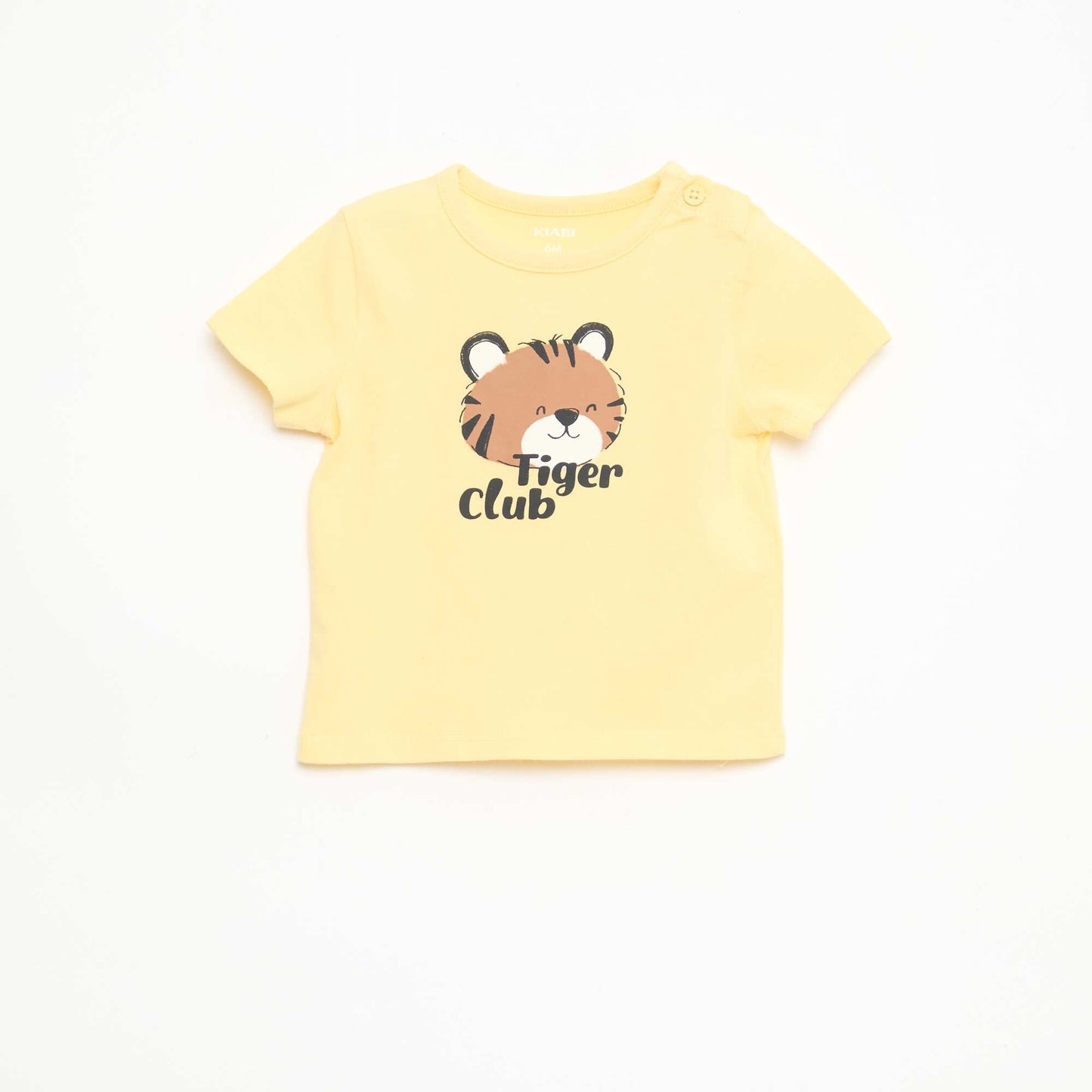 Camiseta de manga corta en punto de algodón AMARILLO