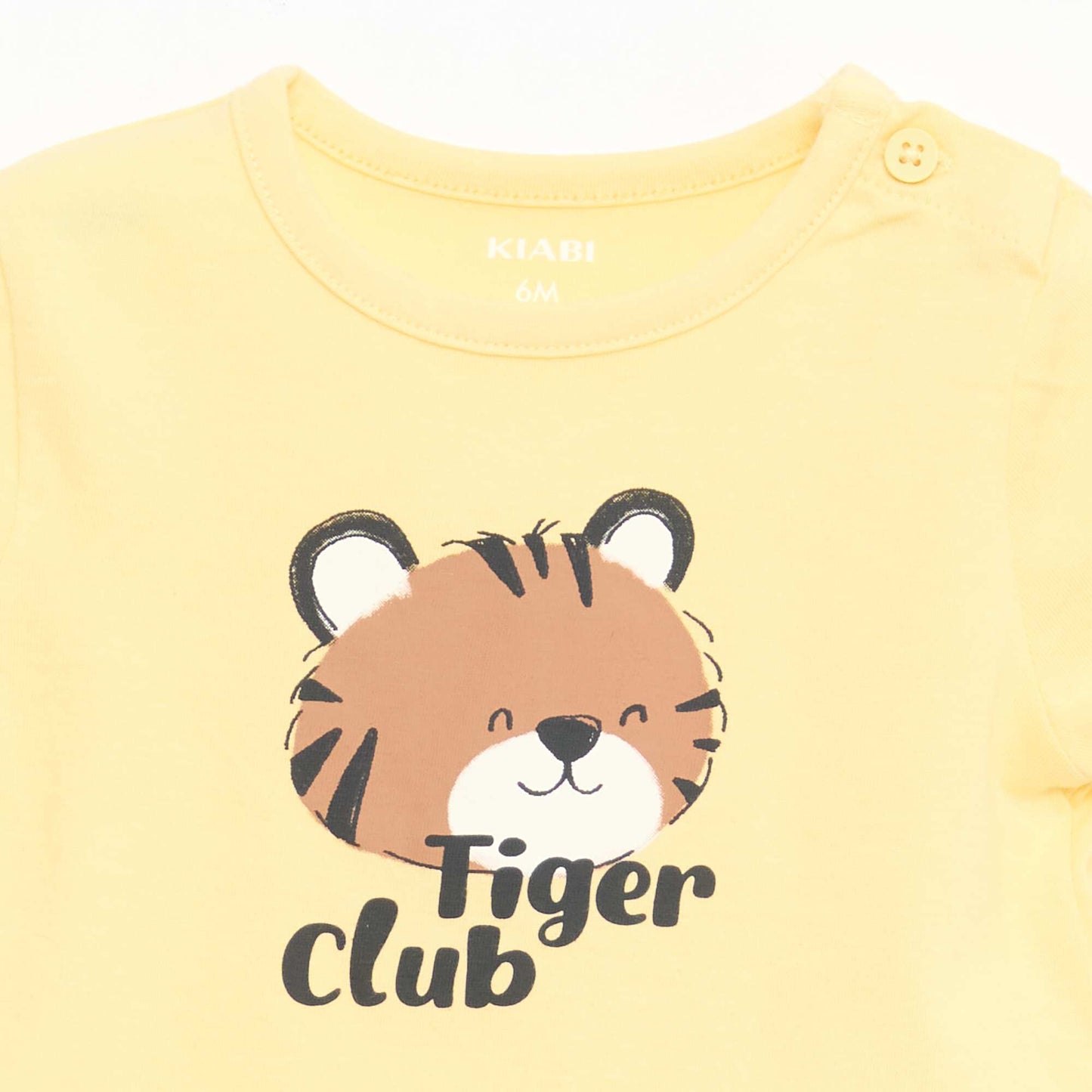 Camiseta de manga corta en punto de algodón AMARILLO