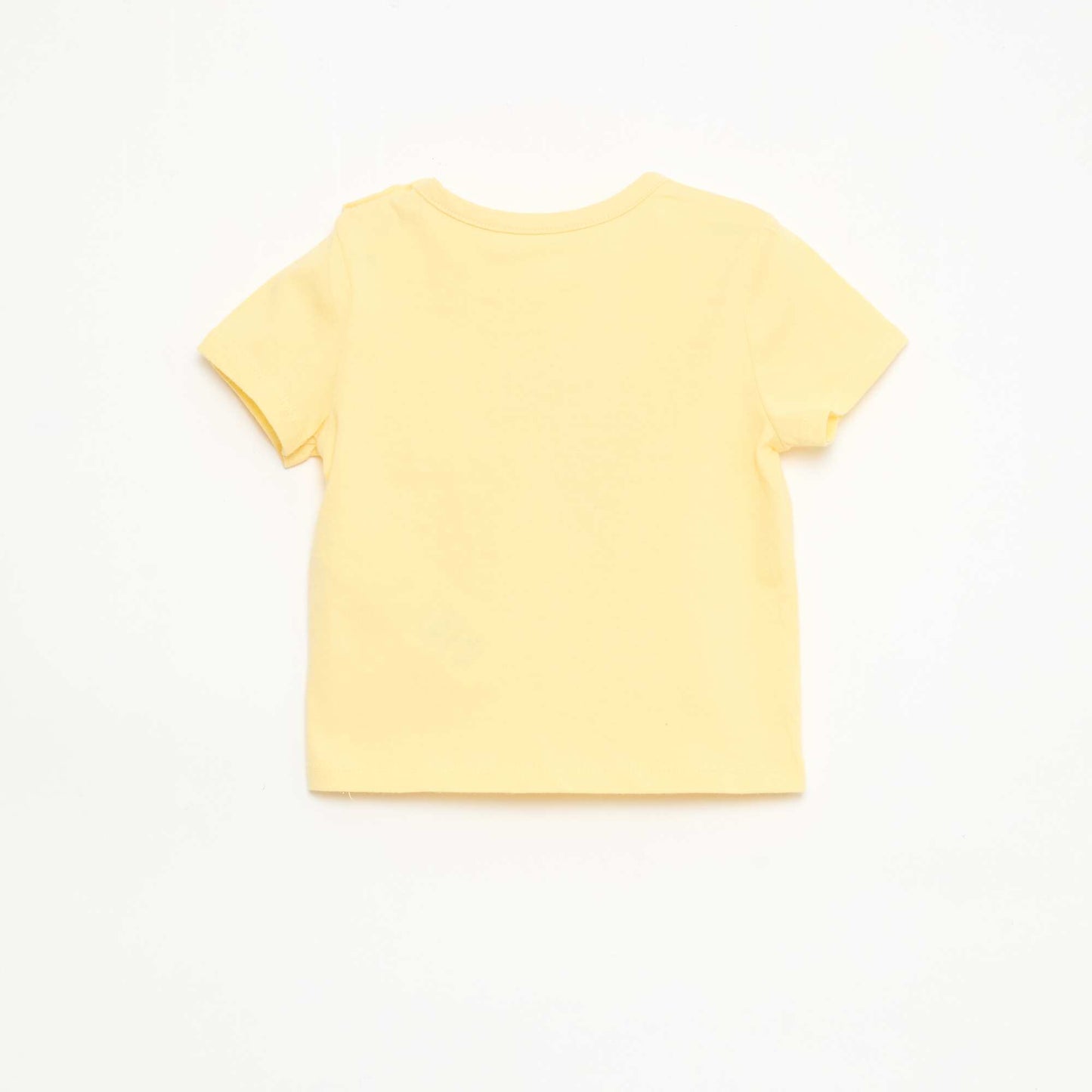Camiseta de manga corta en punto de algodón AMARILLO