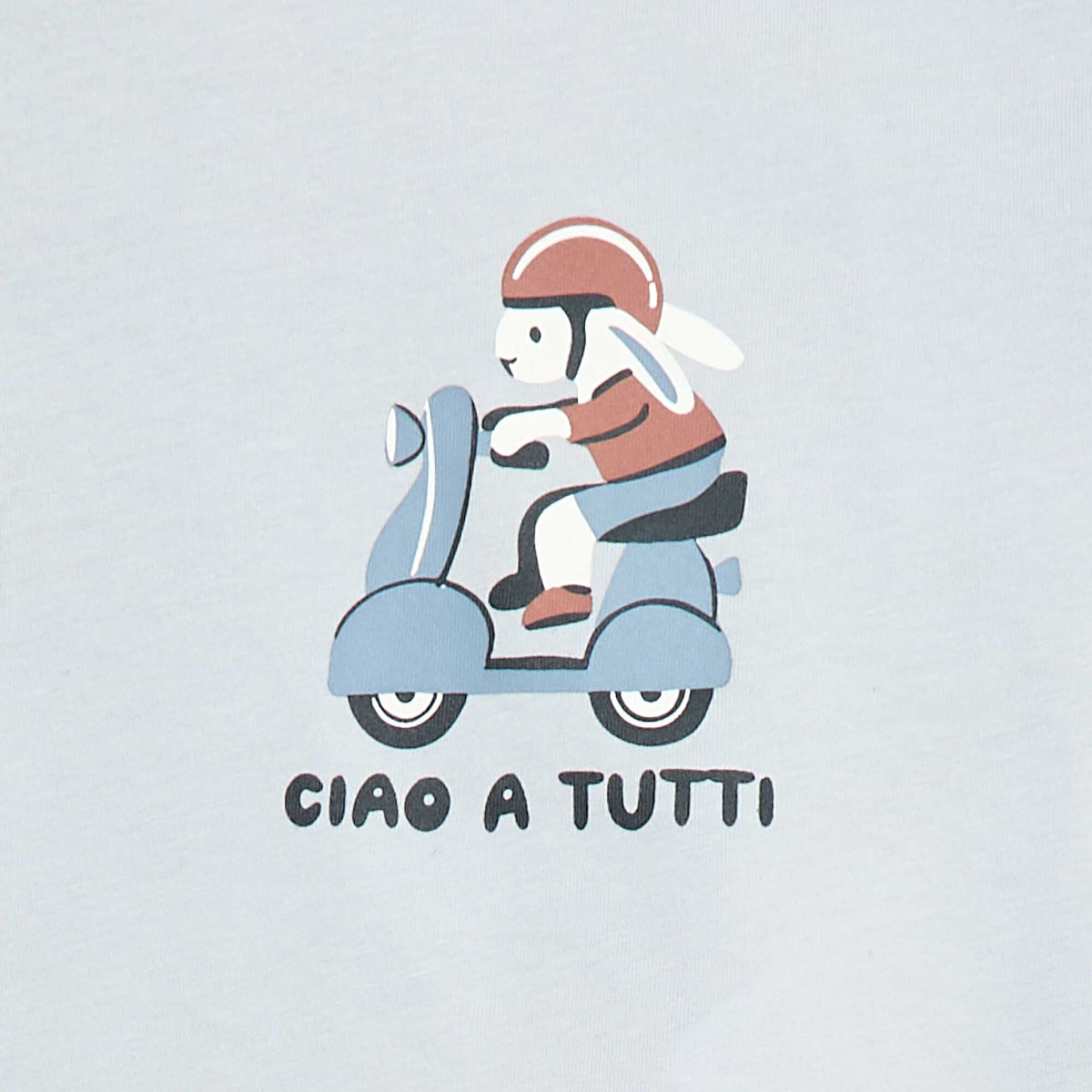 Camiseta de manga corta en punto de algodón AZUL