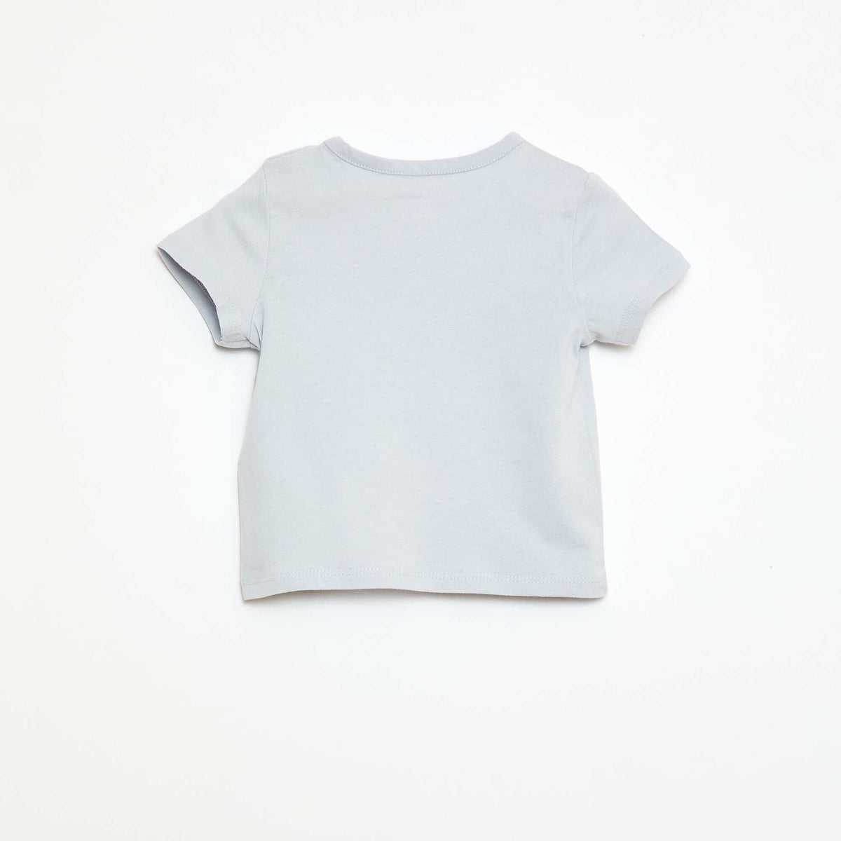 Camiseta de manga corta en punto de algodón AZUL