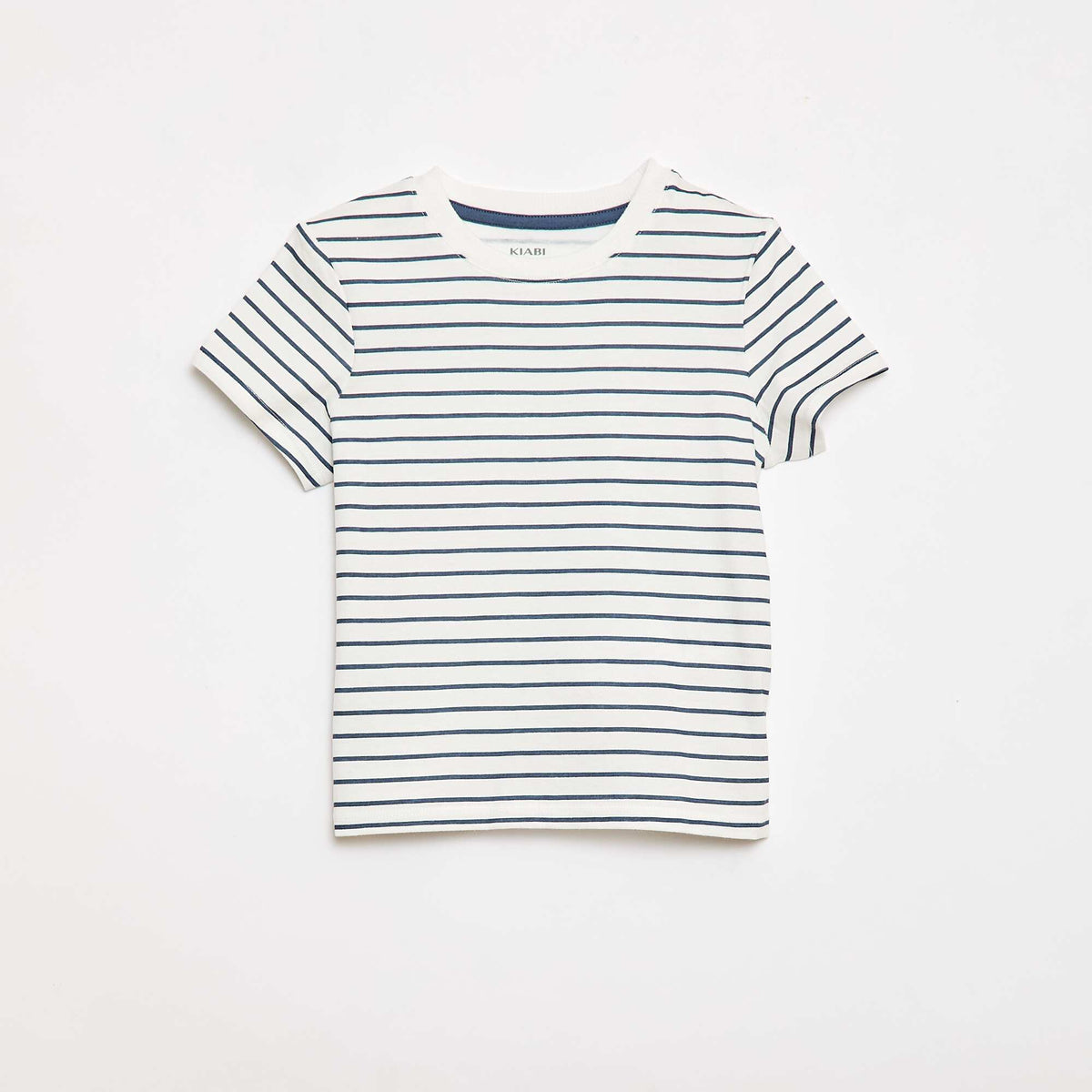 Camiseta lisa de punto de algodón BLANCO