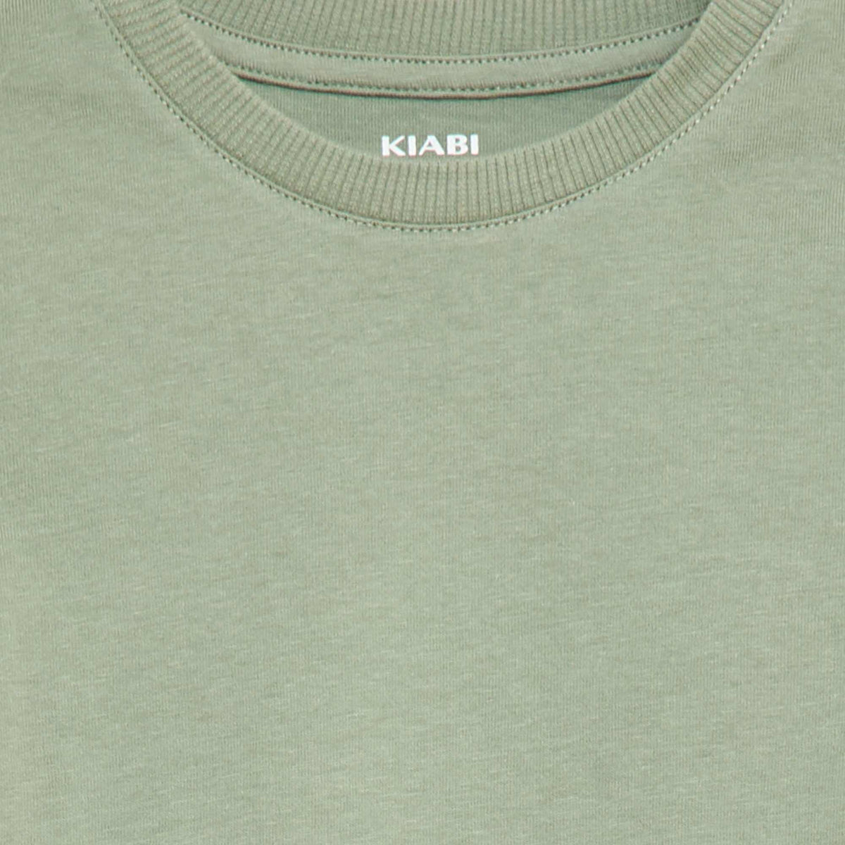 Camiseta lisa de punto de algodón AZUL