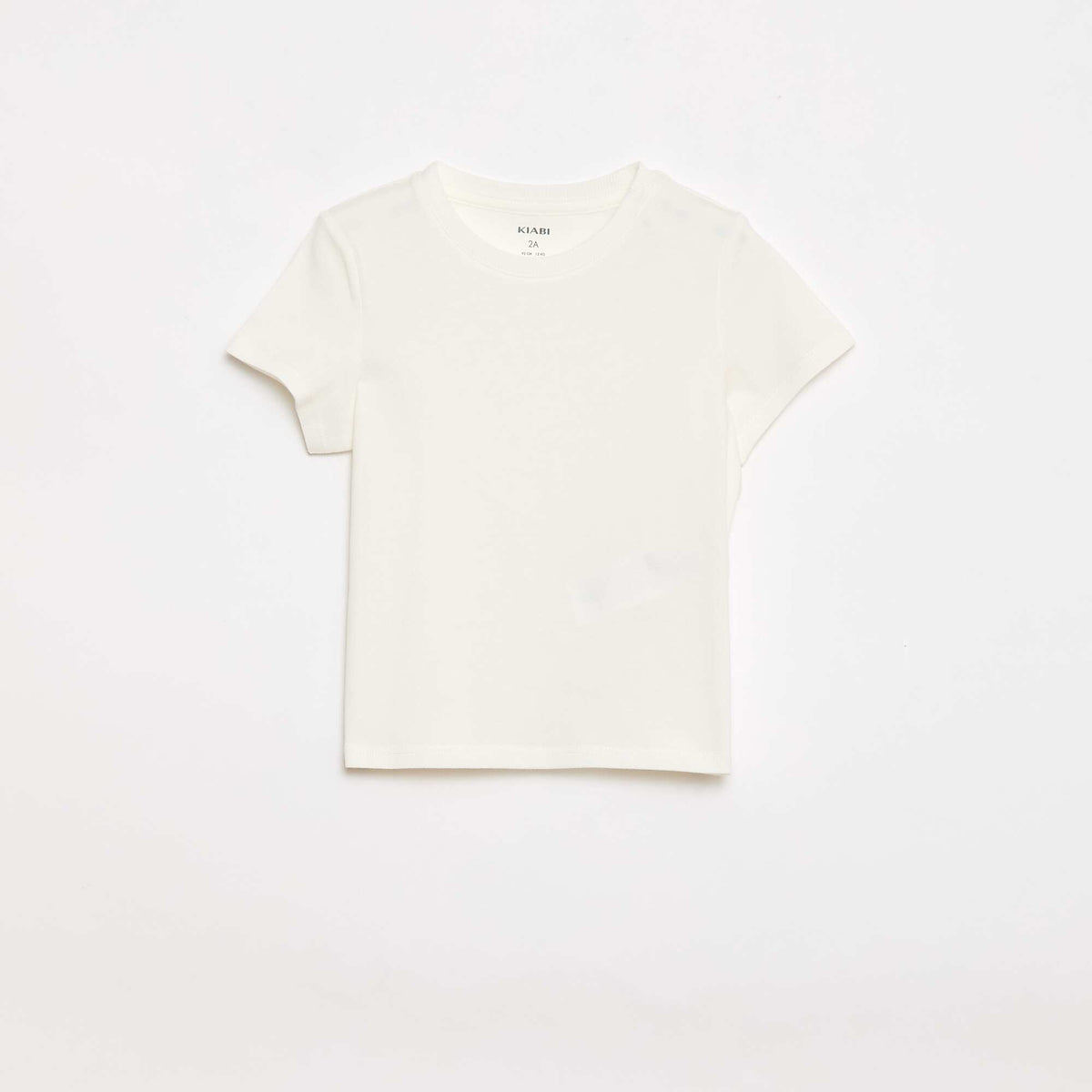 Camiseta lisa de punto de algodón BLANCO