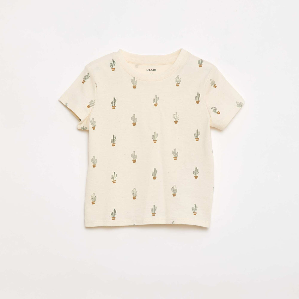 Camiseta lisa de punto de algodón BLANCO