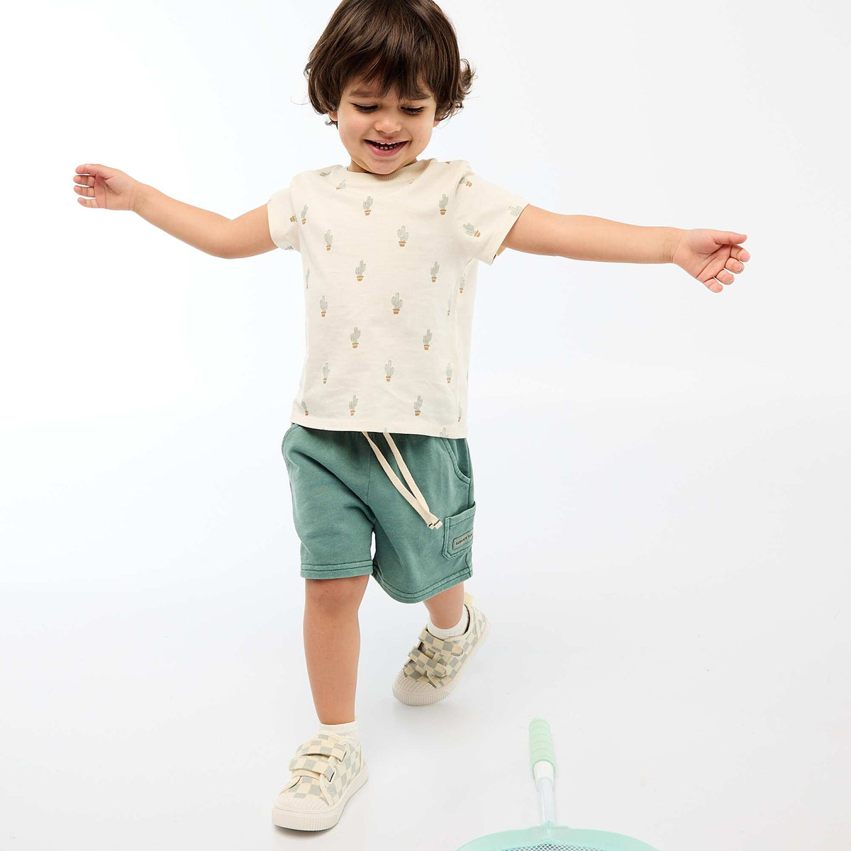 Camiseta lisa de punto de algodón BLANCO