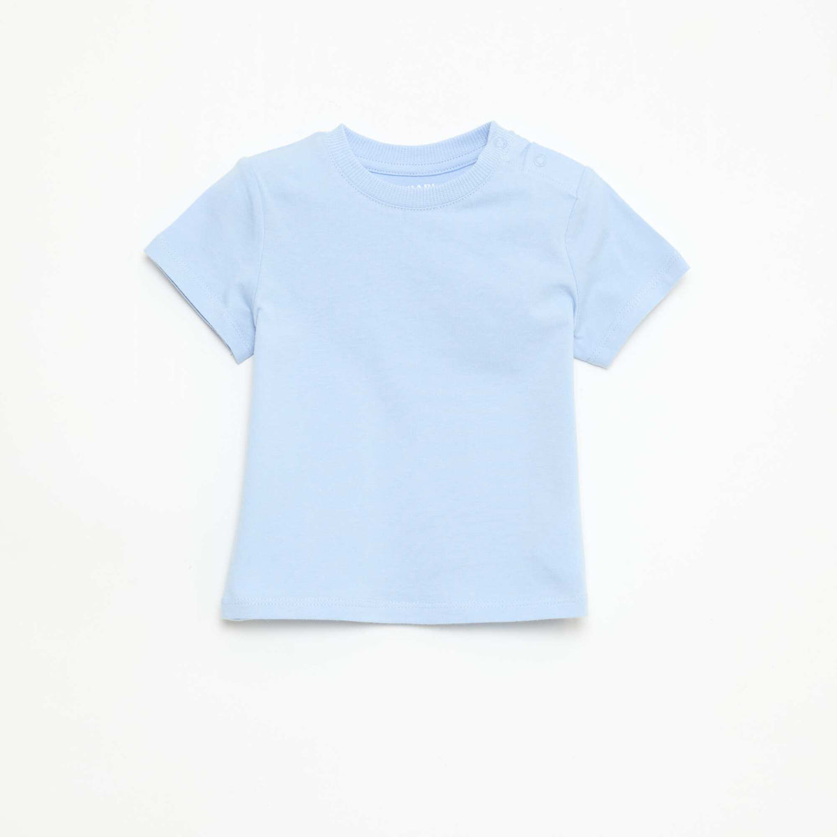 Camiseta lisa de punto de algodón AZUL