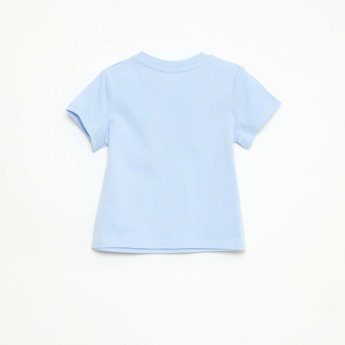 Camiseta lisa de punto de algodón AZUL