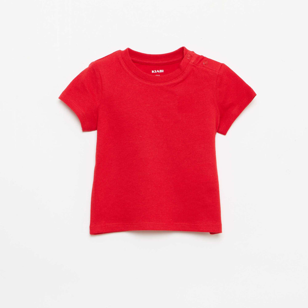 Camiseta lisa de punto de algodón ROJO