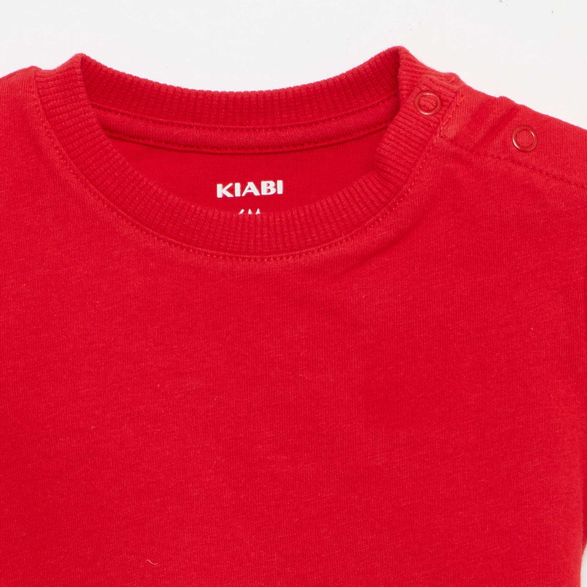 Camiseta lisa de punto de algodón ROJO