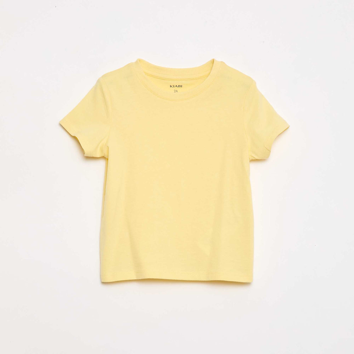 Camiseta lisa de punto de algodón AMARILLO