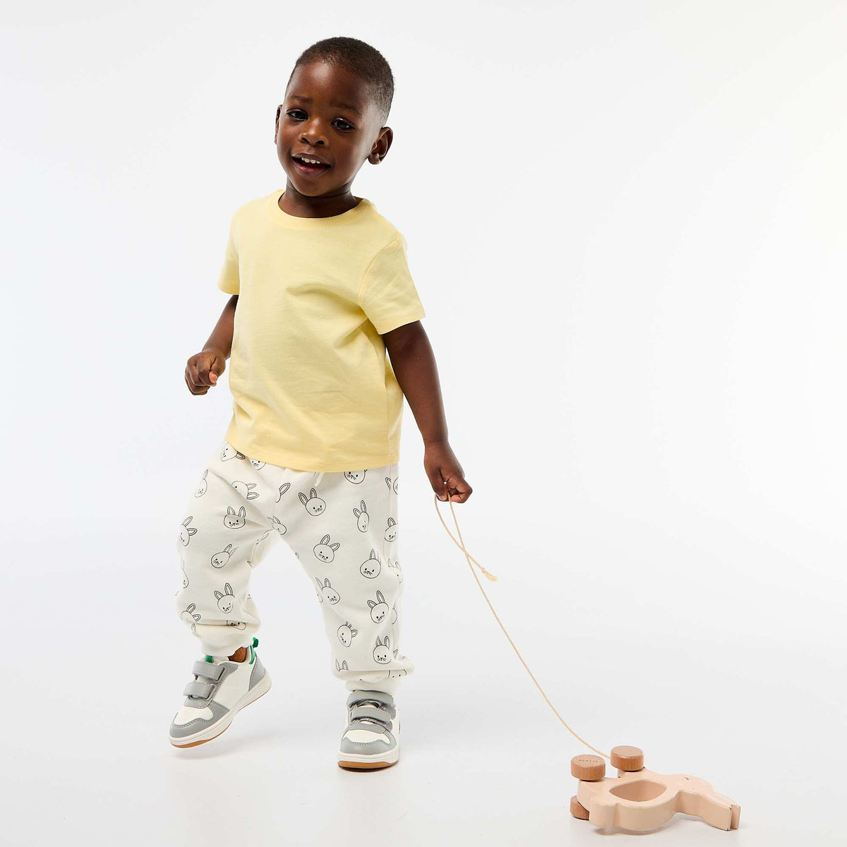 Camiseta lisa de punto de algodón AMARILLO