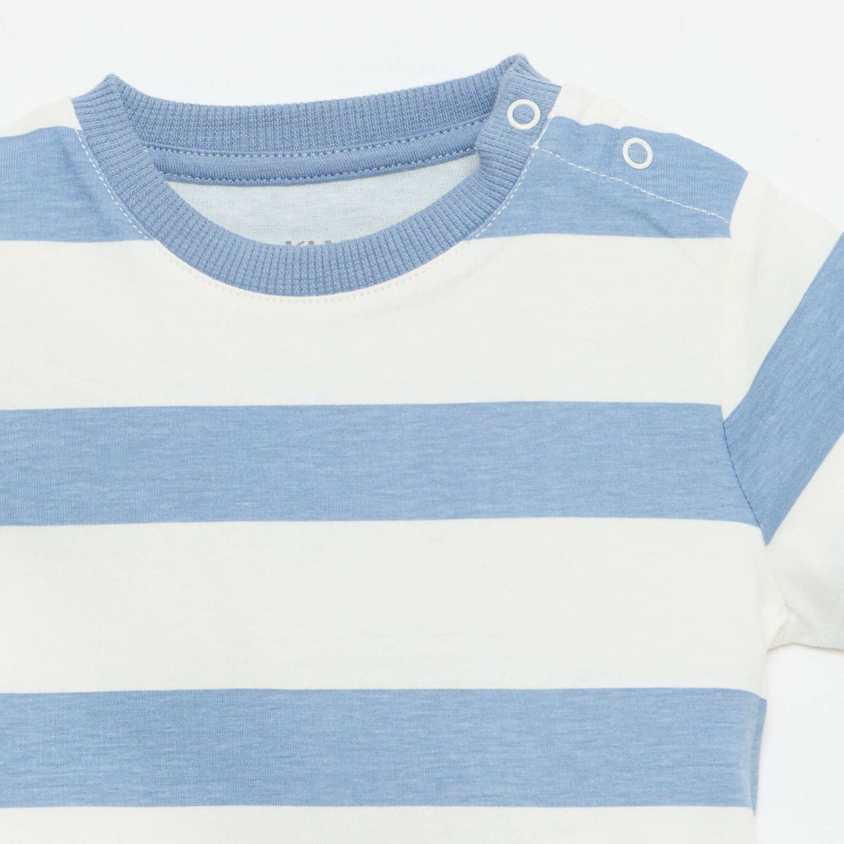 Camiseta lisa de punto de algodón AZUL
