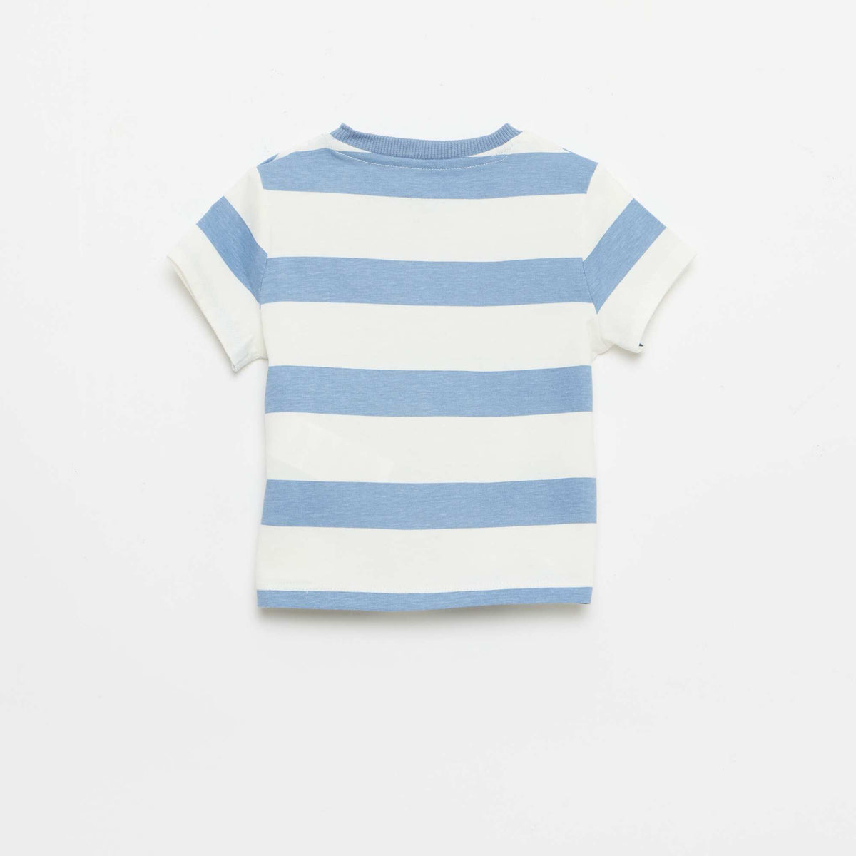 Camiseta lisa de punto de algodón AZUL