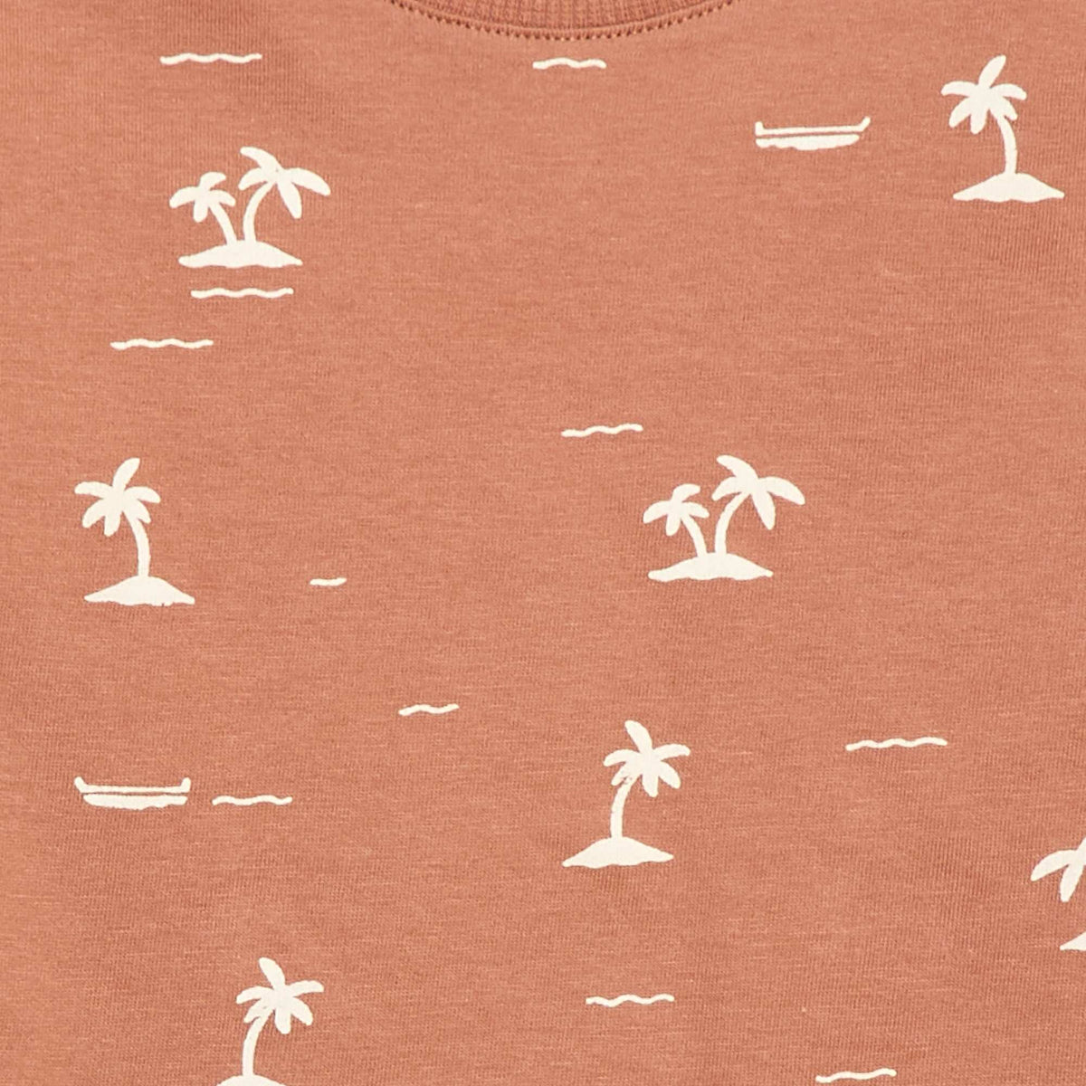 Camiseta lisa de punto de algodón MARRON