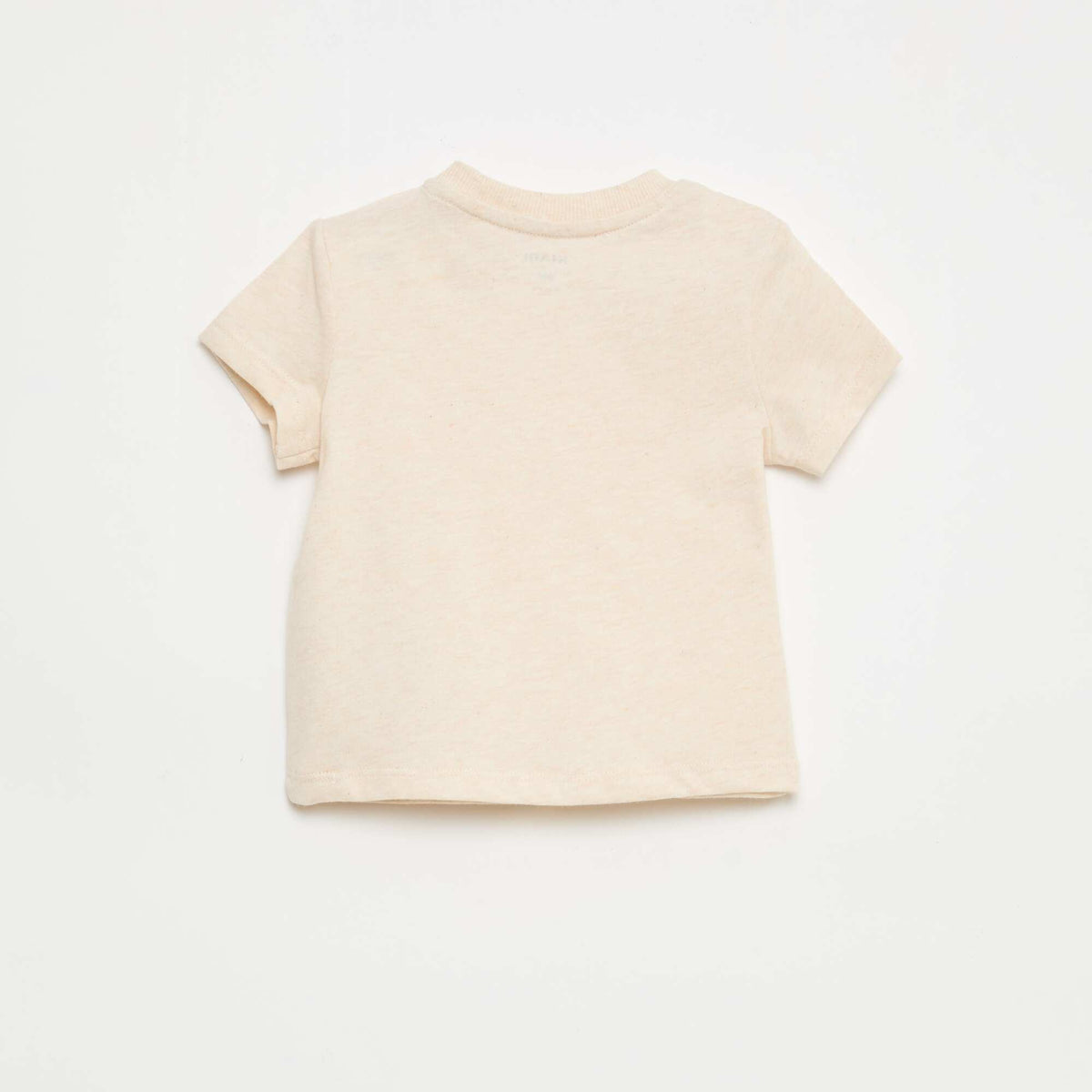 Camiseta lisa de punto de algodón BEIGE