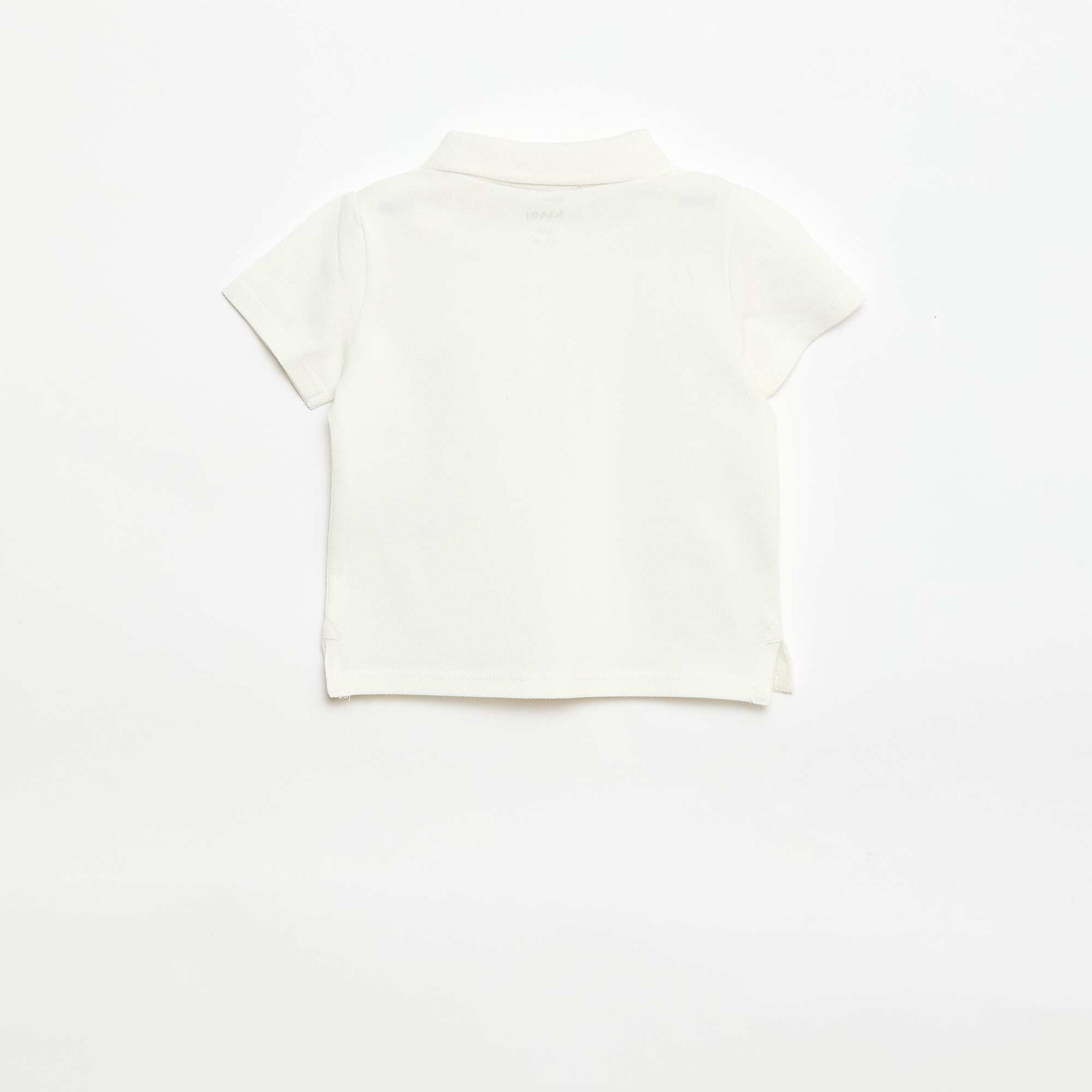 Remera de algodón piqué de manga corta BLANCO