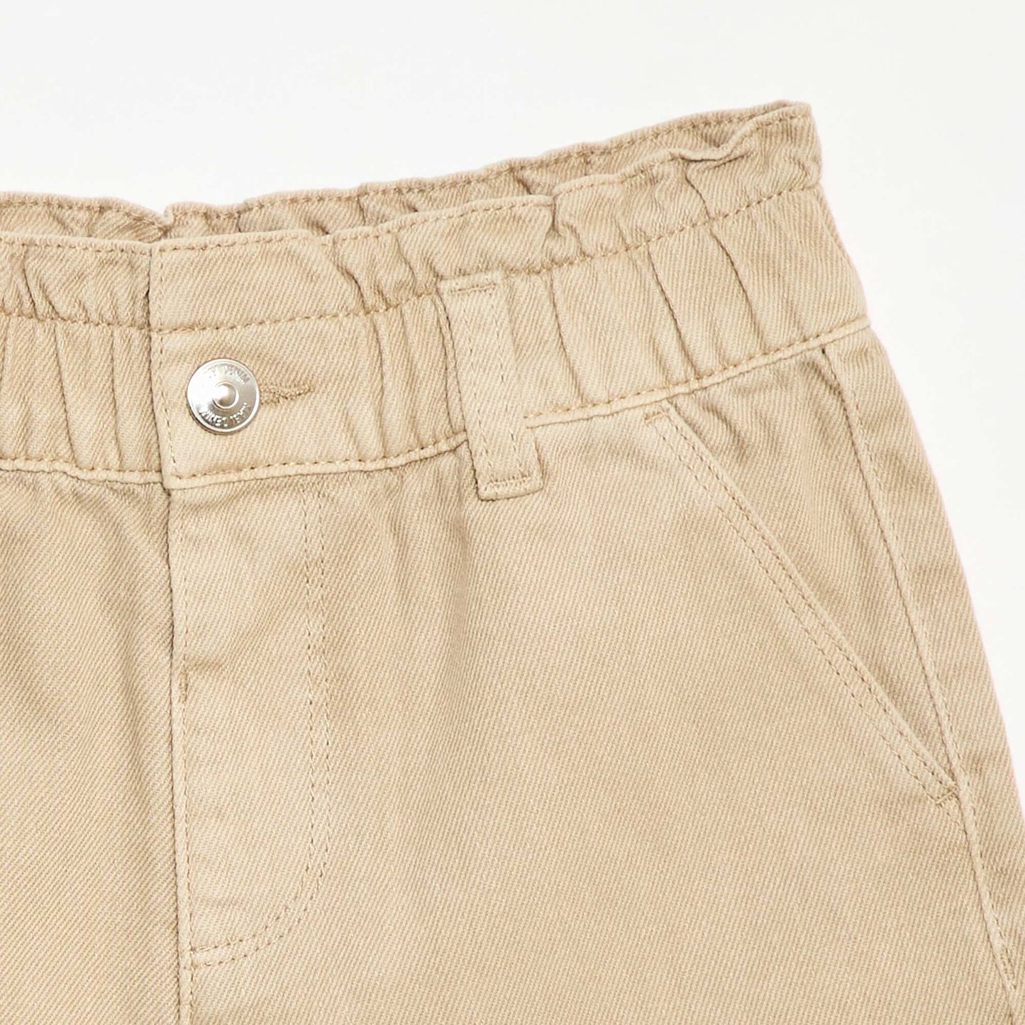Pantalón corto de sarga liso BEIGE