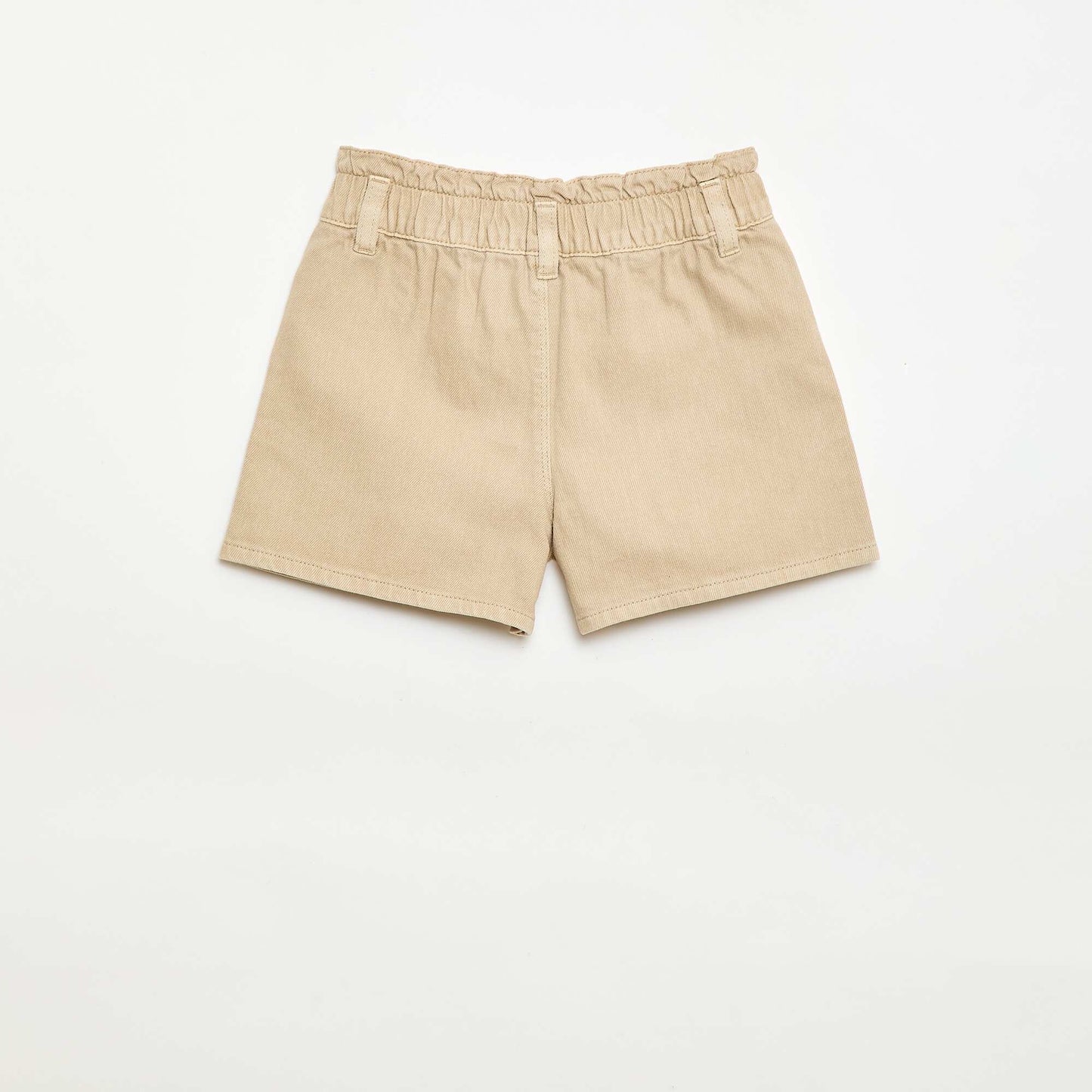 Pantalón corto de sarga liso BEIGE