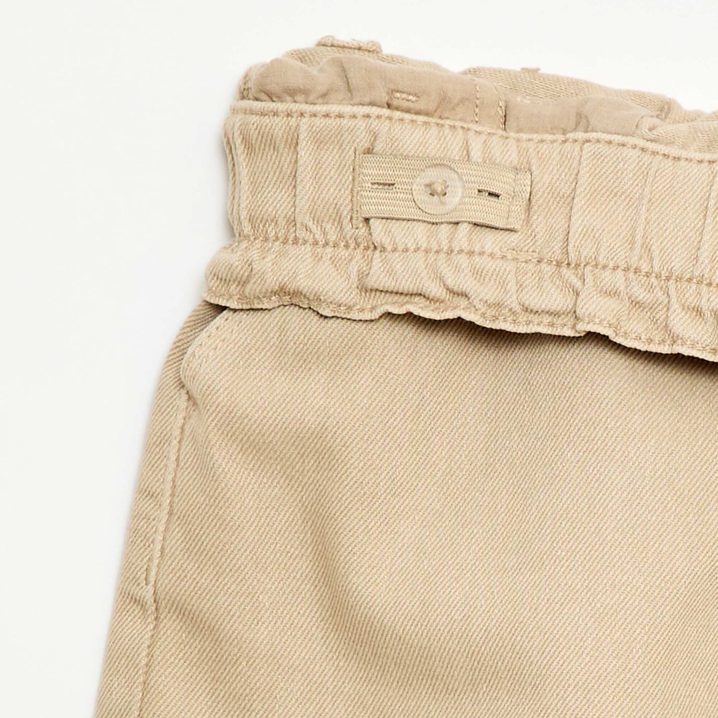 Pantalón corto de sarga liso BEIGE