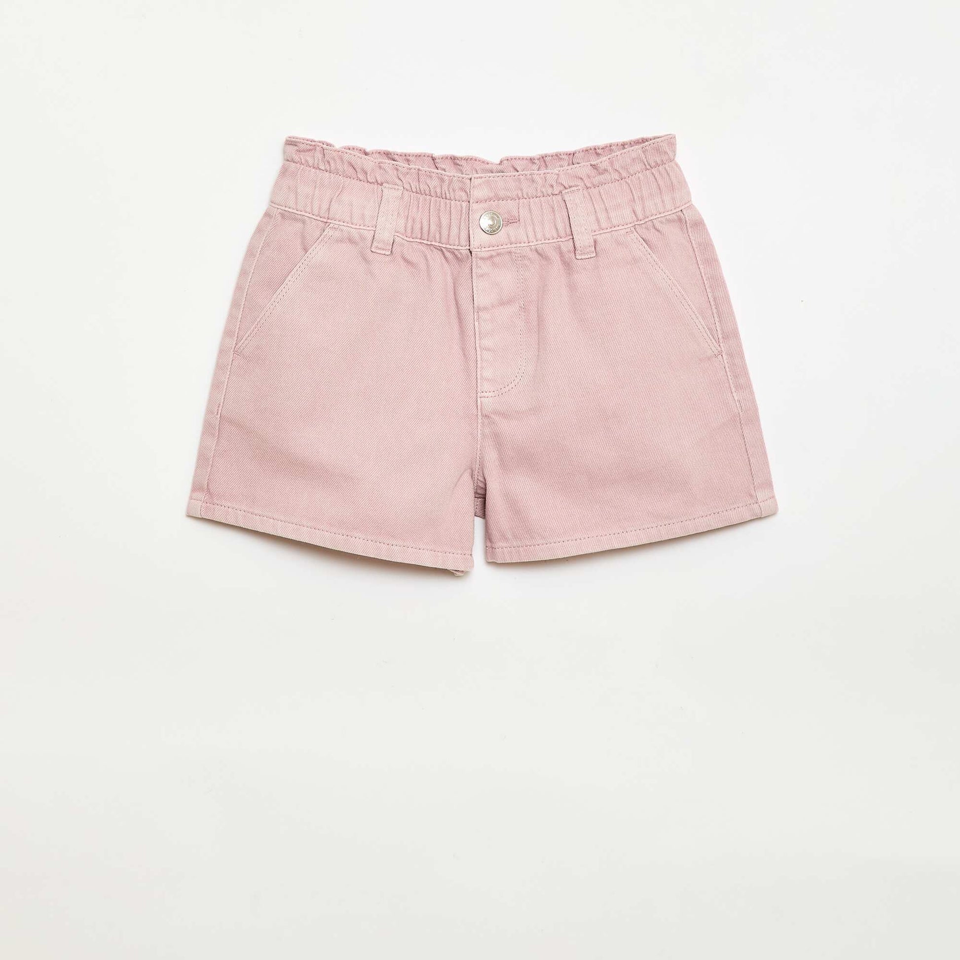Pantalón corto de sarga liso ROSA