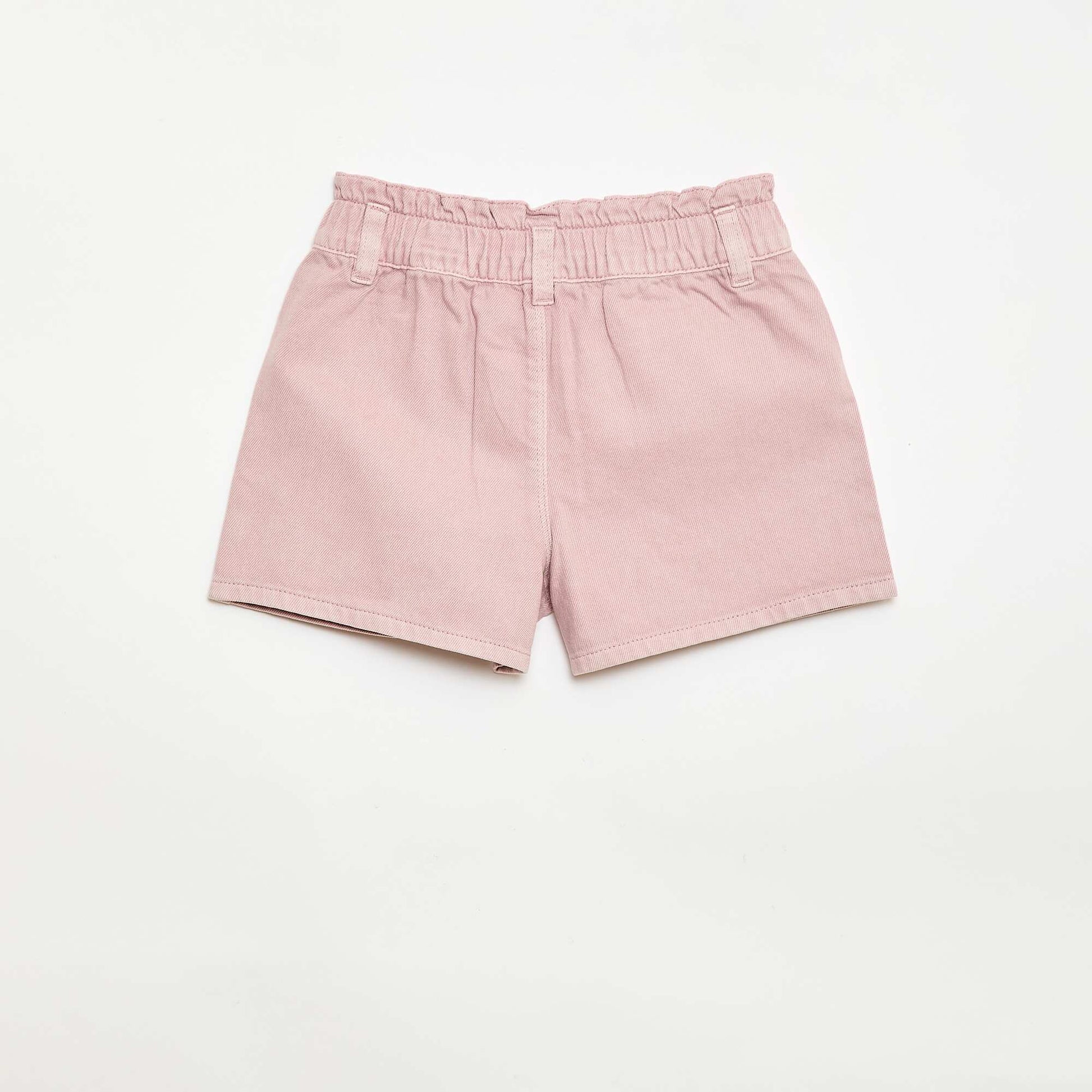 Pantalón corto de sarga liso ROSA
