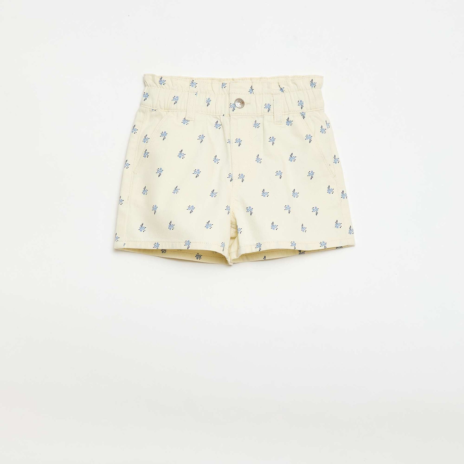 Pantalón corto estampado integral en algodón BEIGE