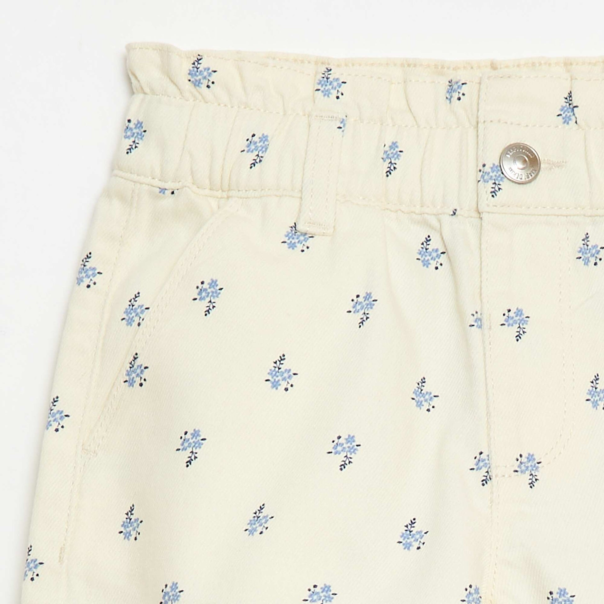 Pantalón corto estampado integral en algodón BEIGE
