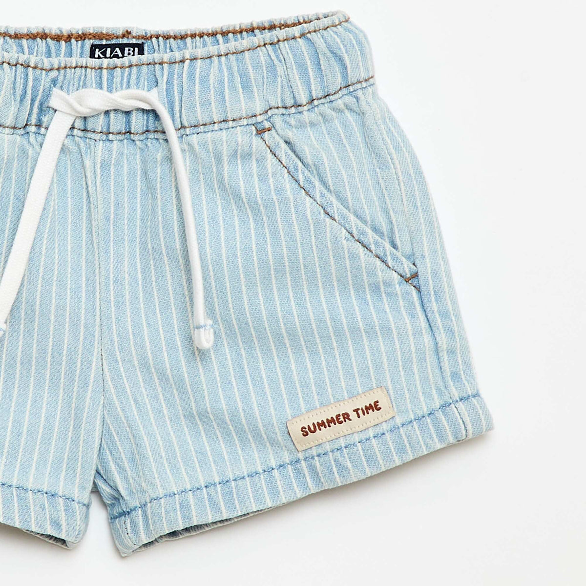 Pantalón corto jean con cordones AZUL