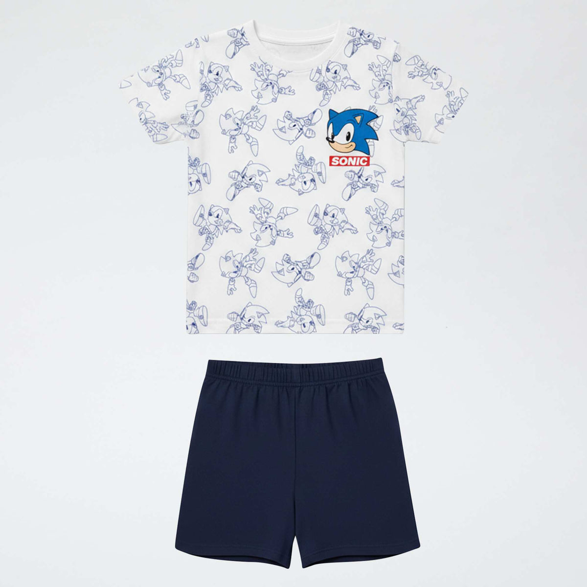 Conjunto de pijama 'Sonic' de algodón BLANCO