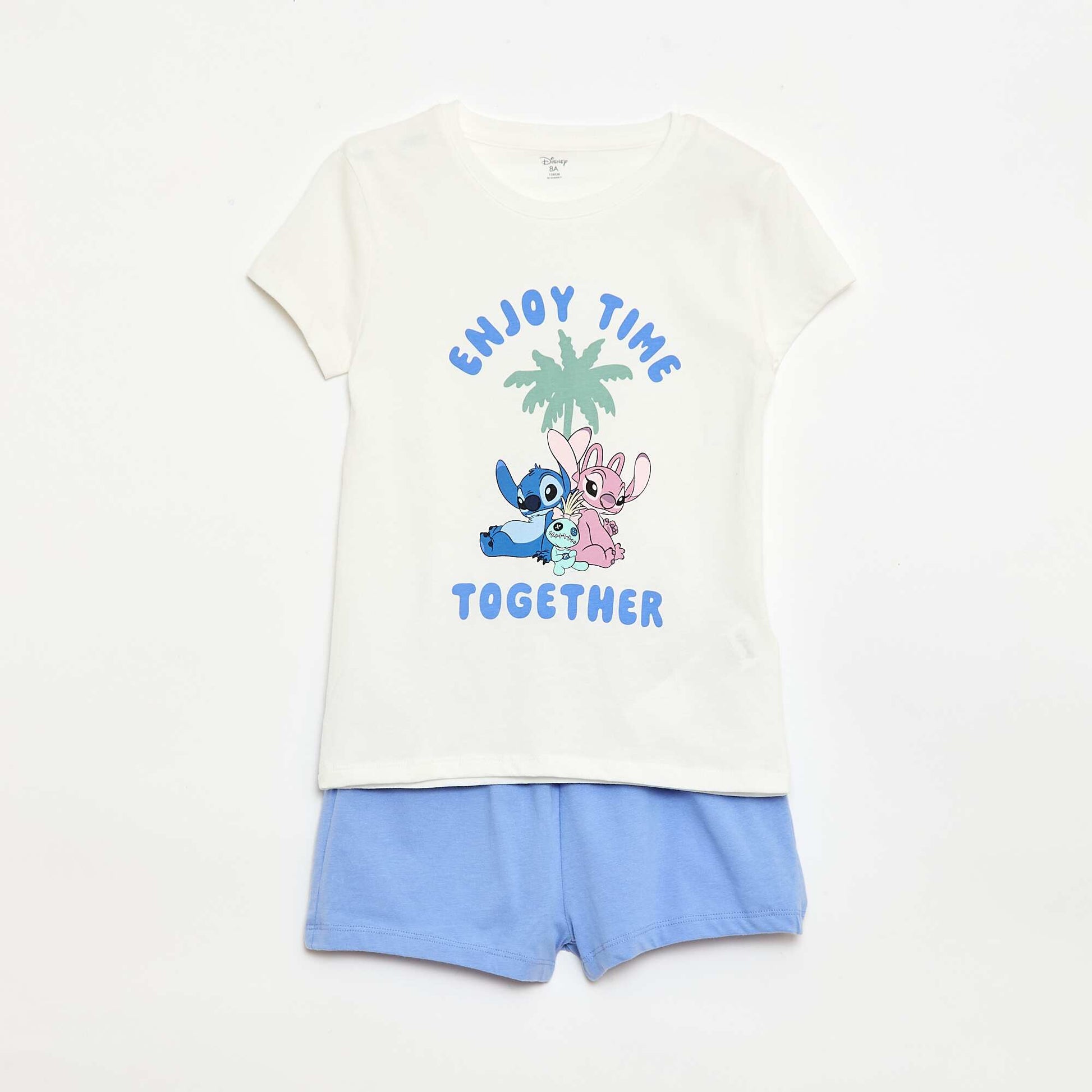 Pijama 'Disney' 2 piezas Pantalón corto + camiseta BLANCO