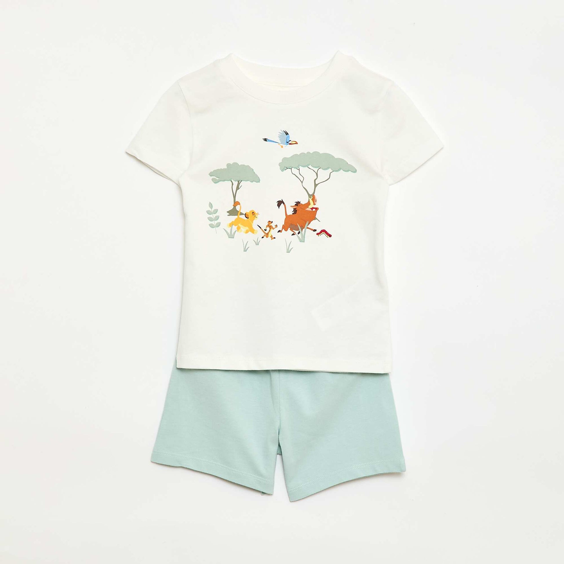 Conjunto camiseta + pantalón corto 'Disney' 'El Rey León' - 2 piezas BLANCO