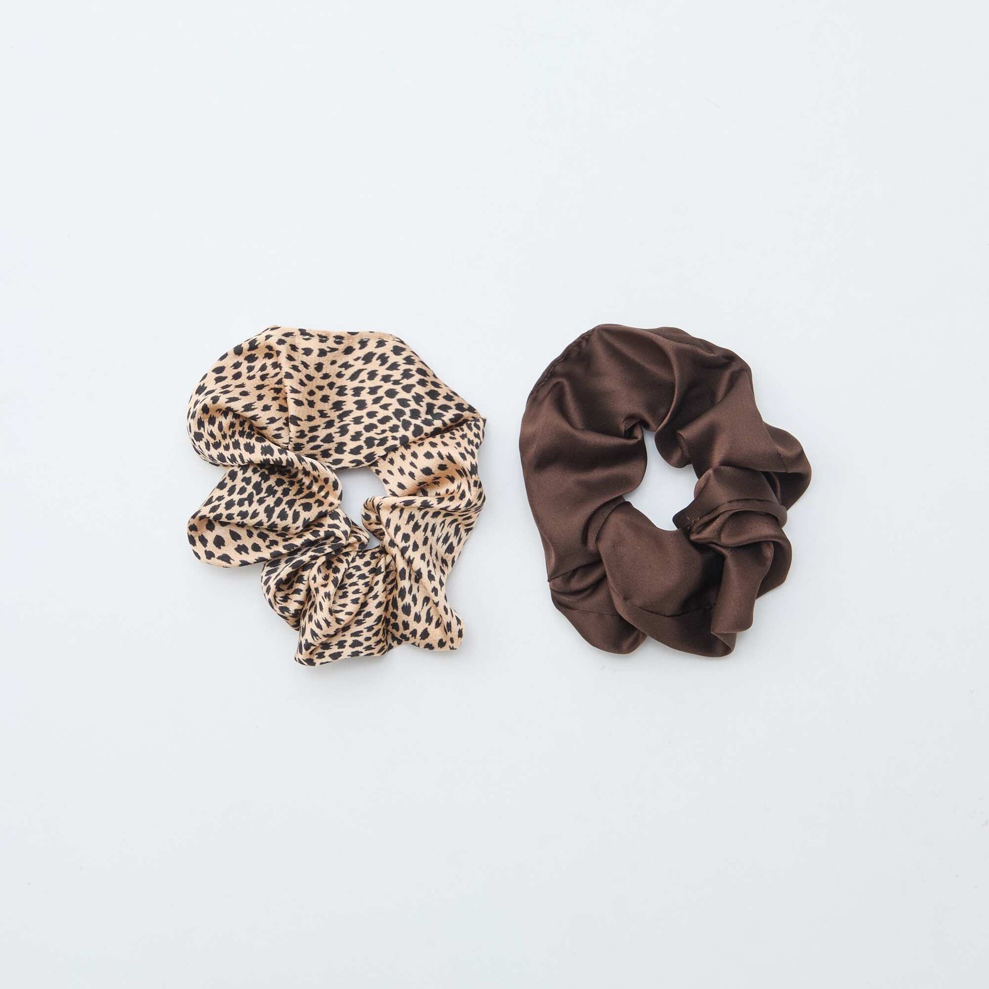 Pack de 2 coleteros satinados MARRON