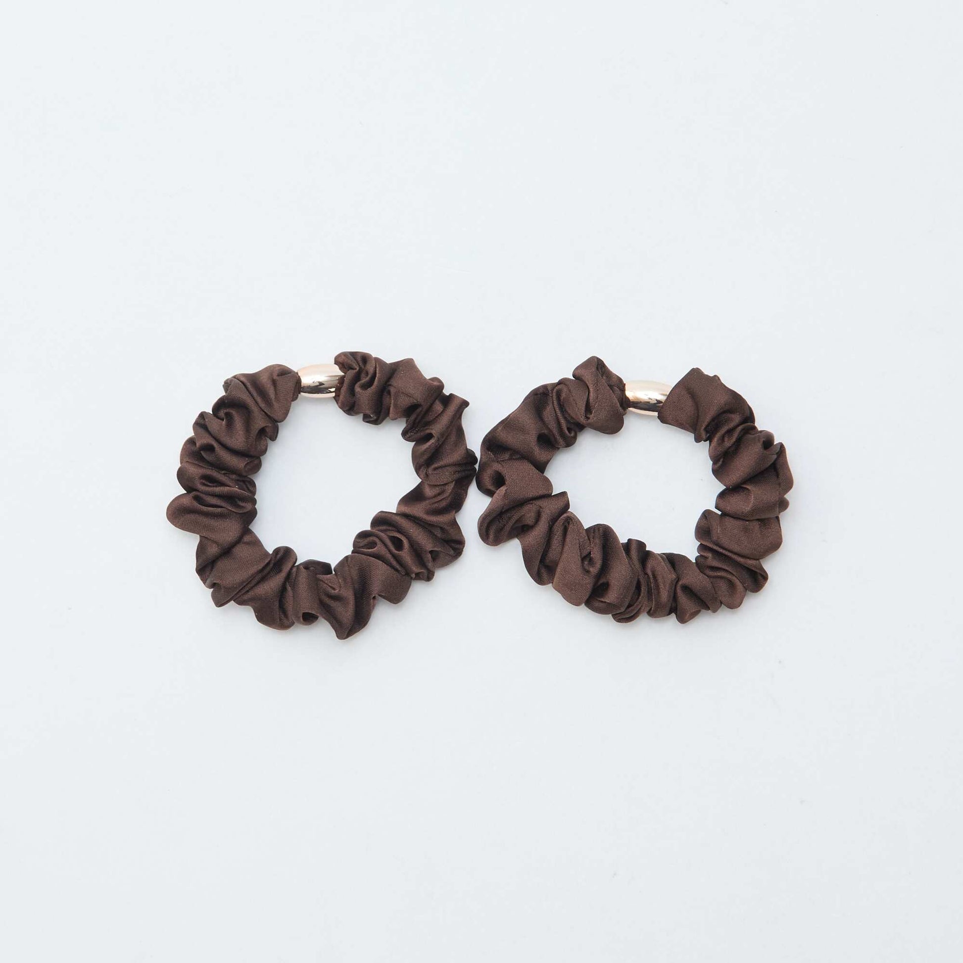 Pack de 4 coleteros satinados MARRON