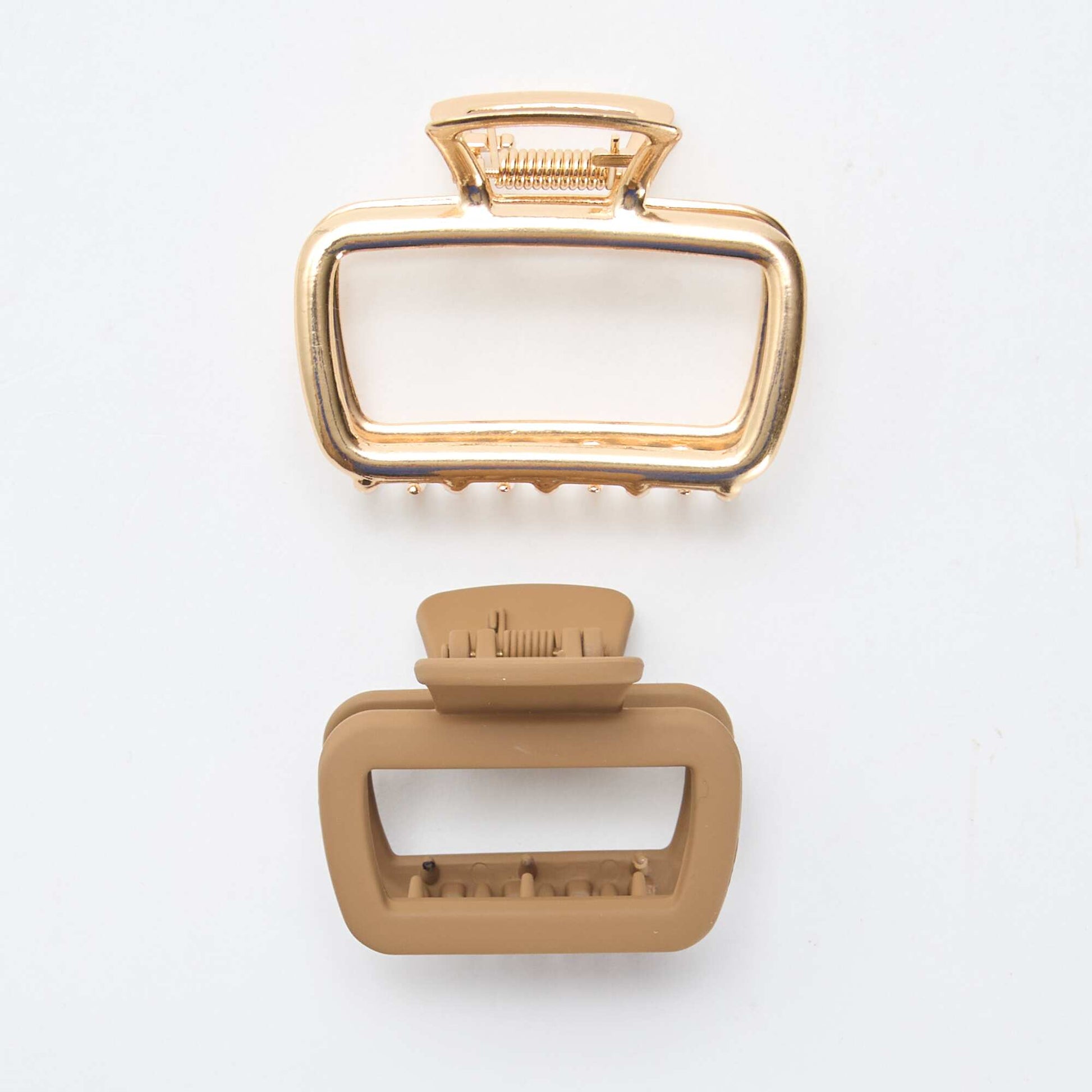 Pack de 2 pequeñas pinzas de cangrejo BEIGE