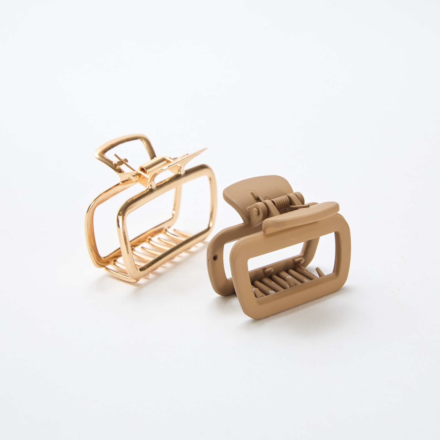 Pack de 2 pequeñas pinzas de cangrejo BEIGE