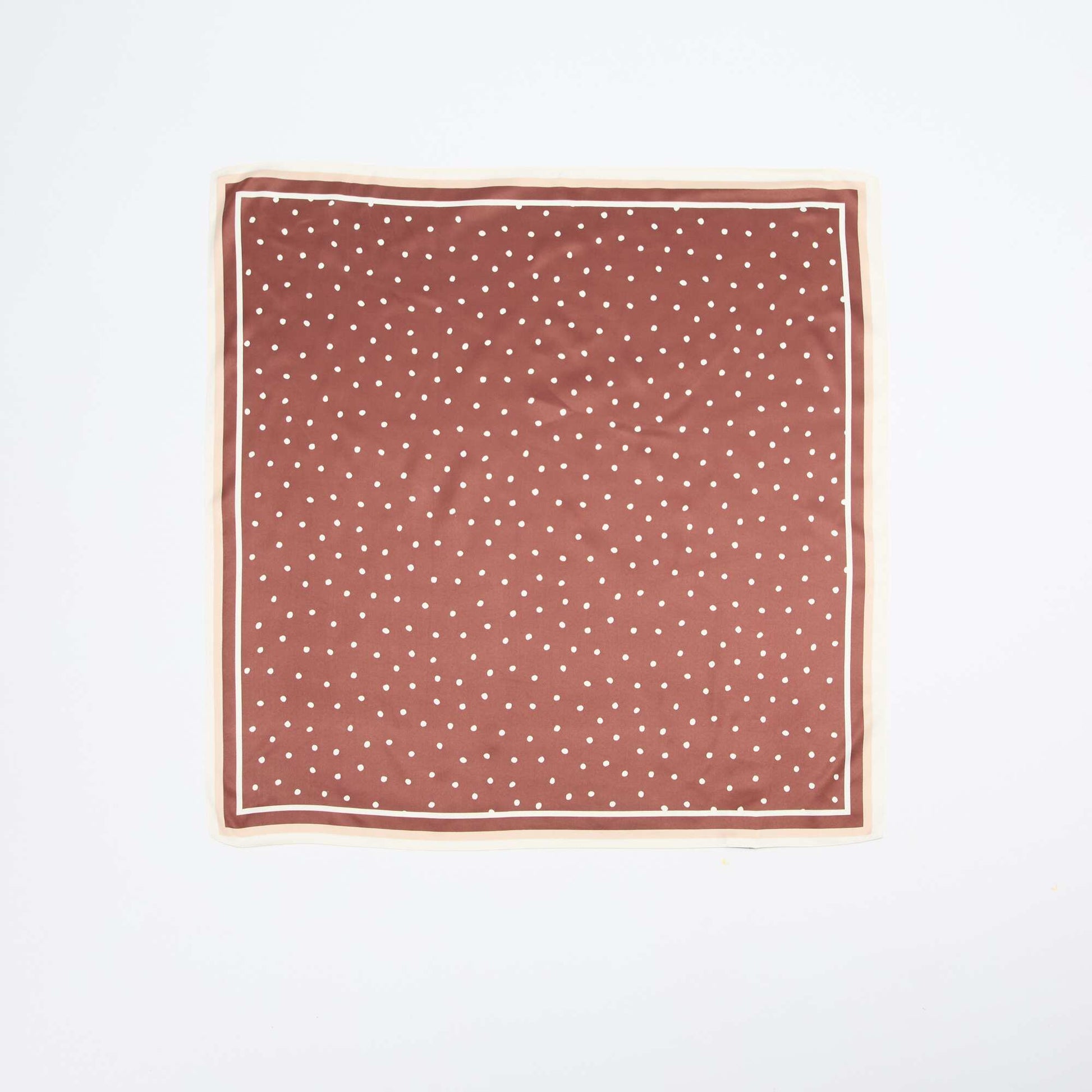 Pañuelo de raso fantasía (65x65 cm) MARRON