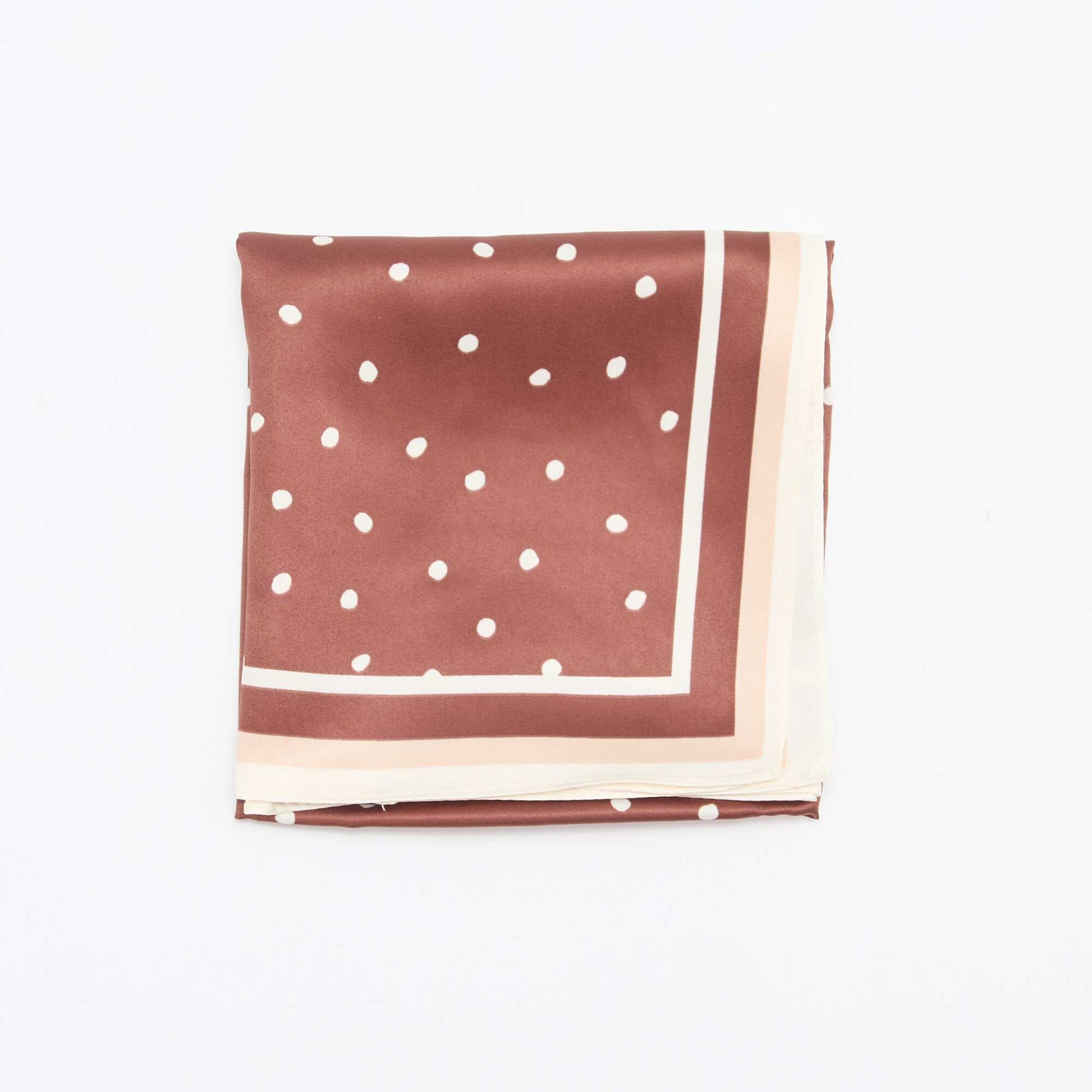 Pañuelo de raso fantasía (65x65 cm) MARRON