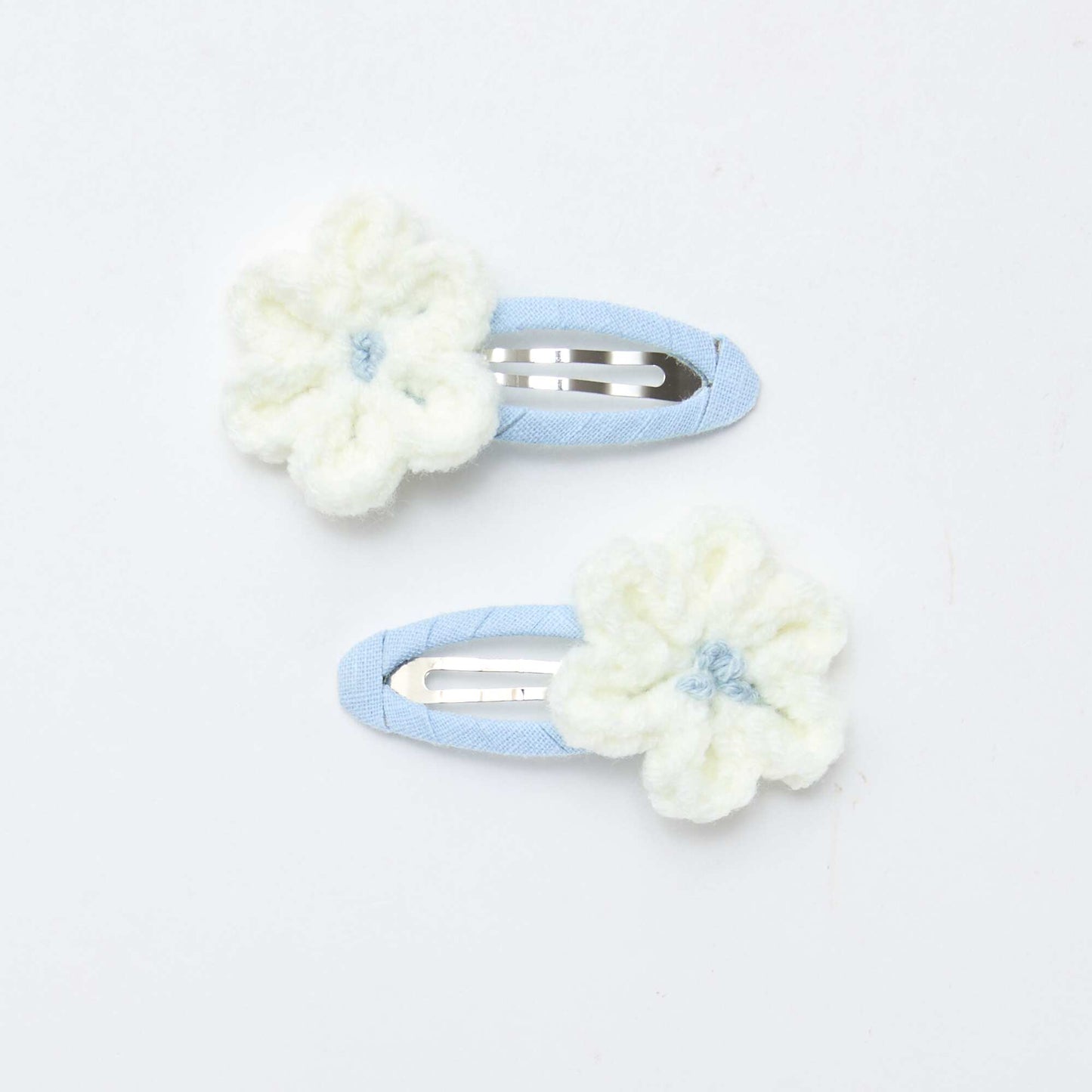 Pack de 2 pinzas clic clac en macramé BLANCO