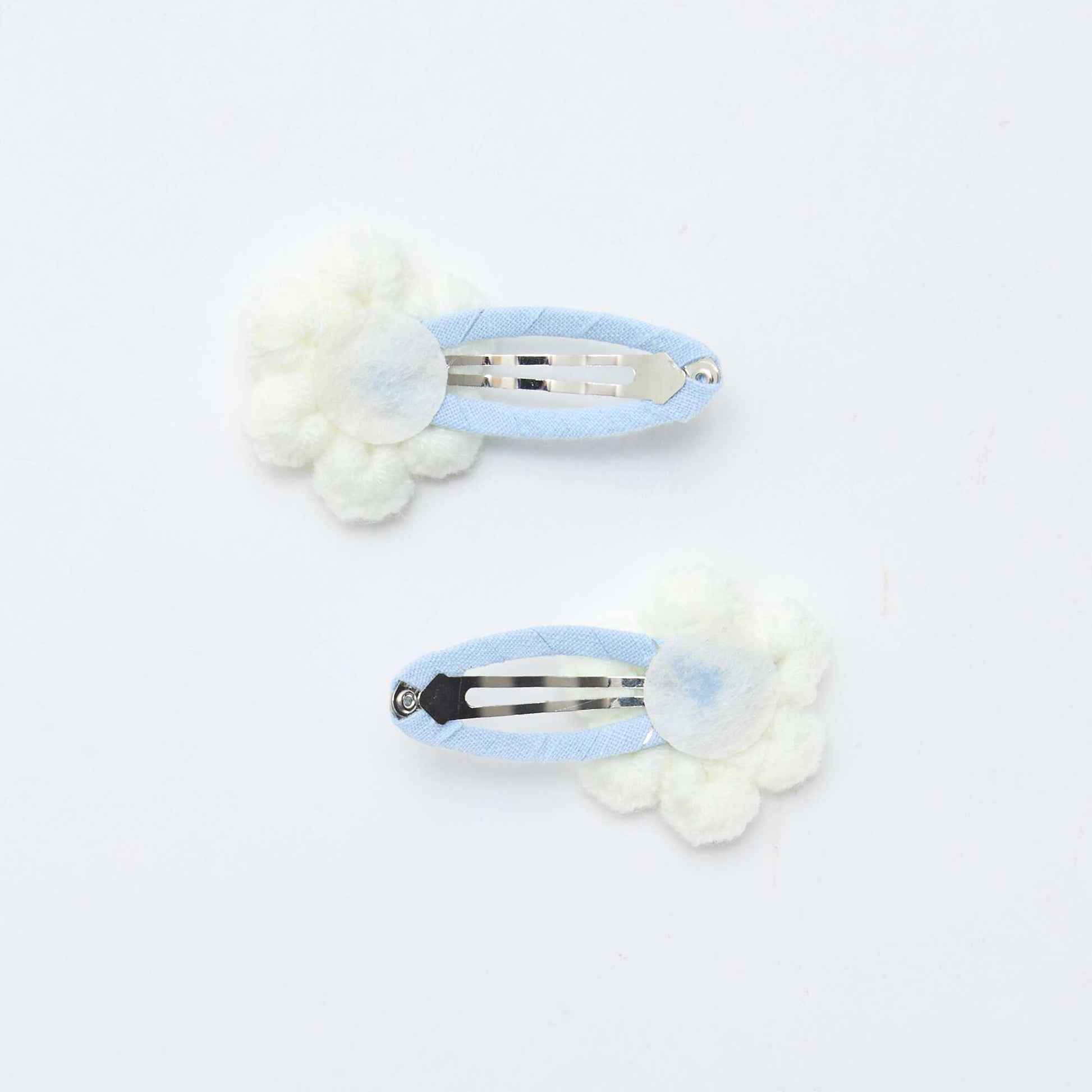 Pack de 2 pinzas clic clac en macramé BLANCO