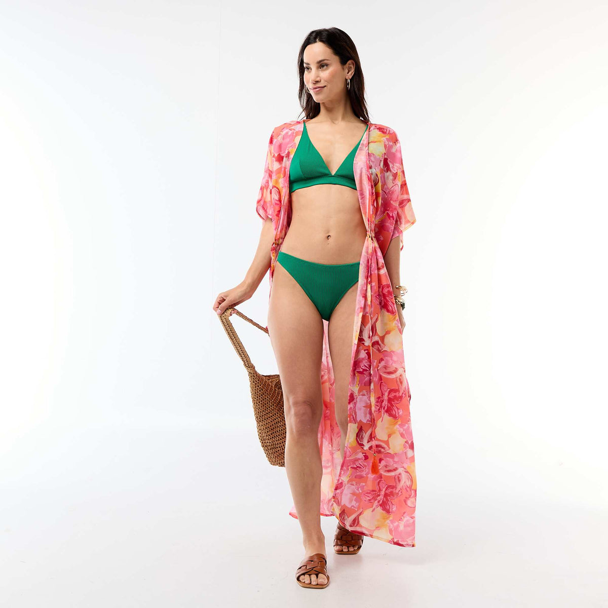 Braguita de bikini de punto texturizado VERDE