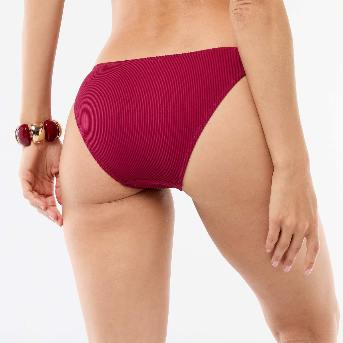 Braguita de bikini de punto texturizado ROJO