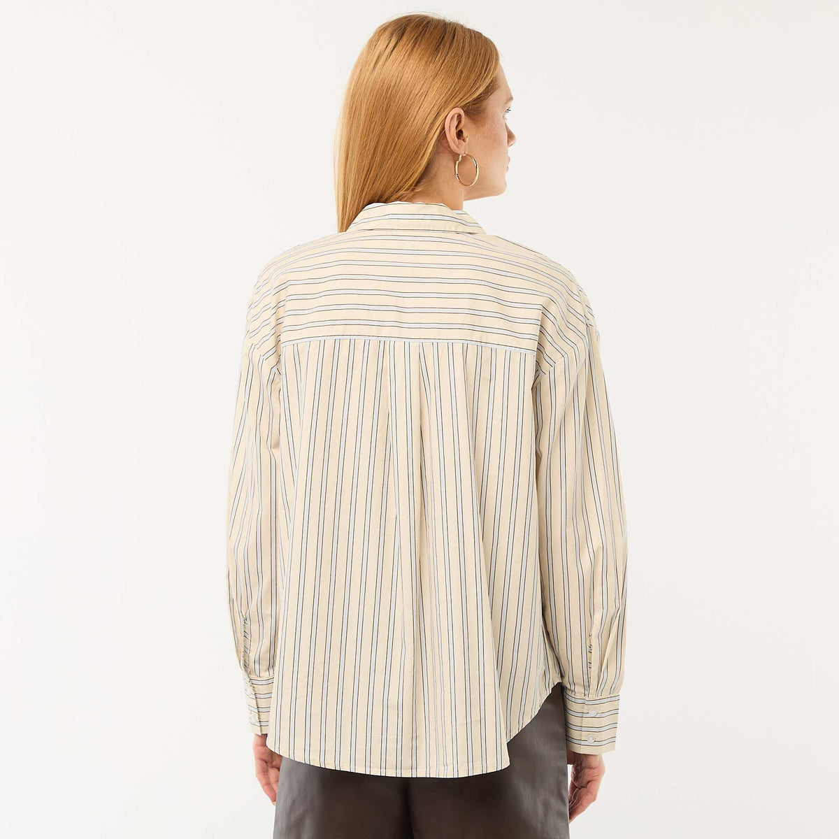 Camisa de popelina de manga larga BLANCO