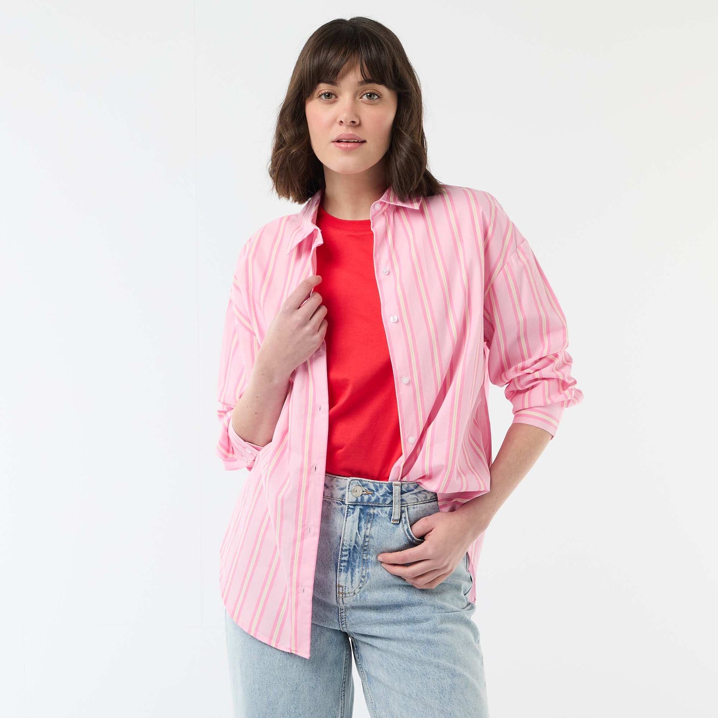 Camisa de popelina de manga larga ROSA