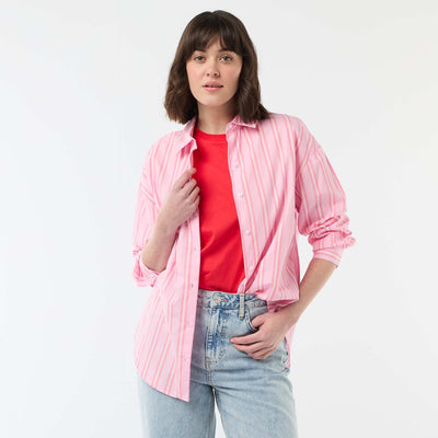 Camisa de popelina de manga larga ROSA