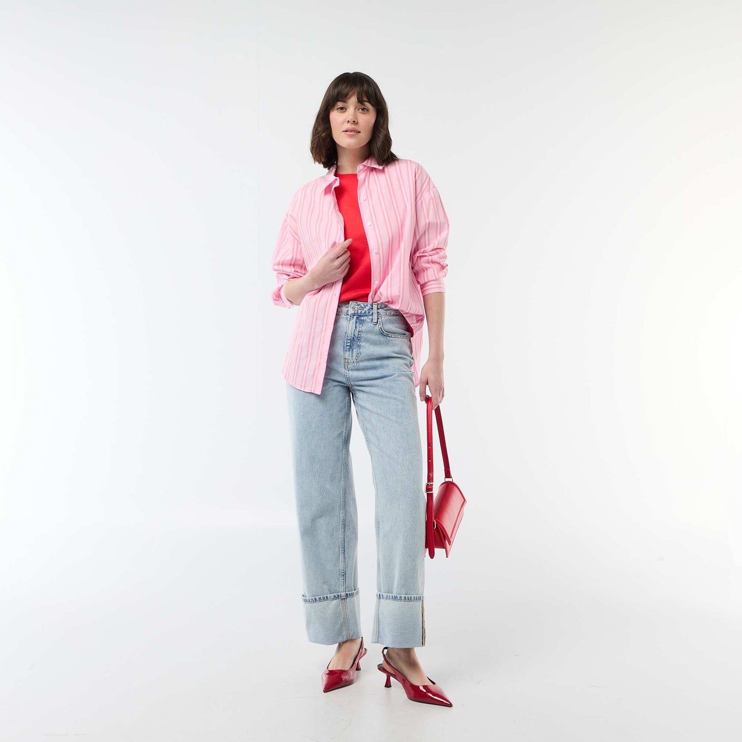 Camisa de popelina de manga larga ROSA