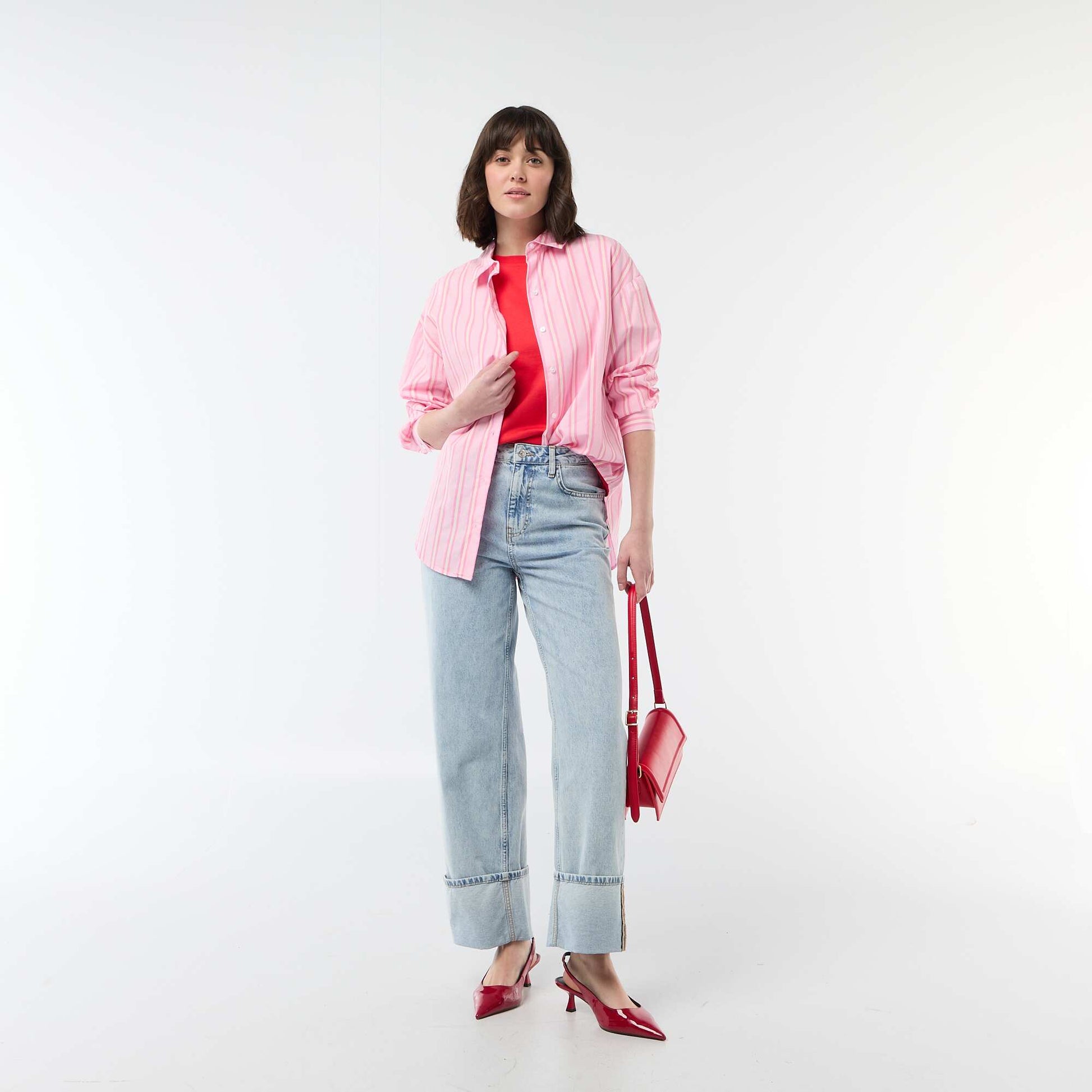 Camisa de popelina de manga larga ROSA