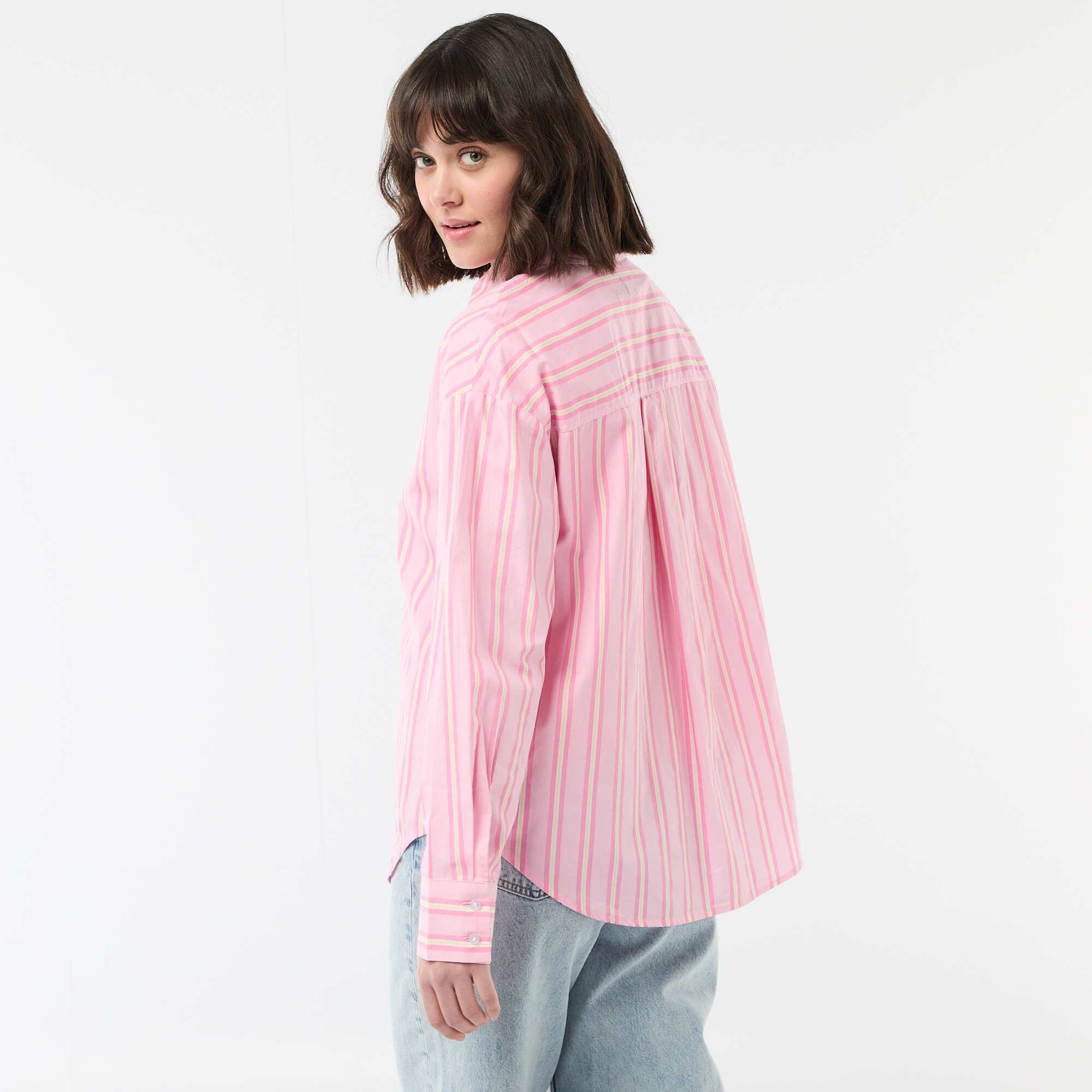 Camisa de popelina de manga larga ROSA
