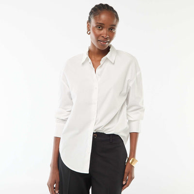 Camisa de popelina de manga larga BLANCO